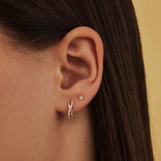 Rivoli Esmée 14 karat gold hoop earrings with zirconia stones -  - Isabel Bernard