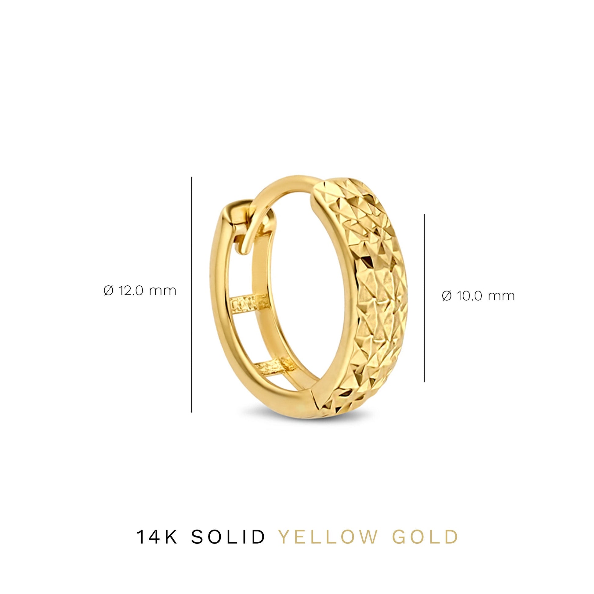 Rivoli Laura 14 karat gold hoop earrings with diamond cut -  - Isabel Bernard