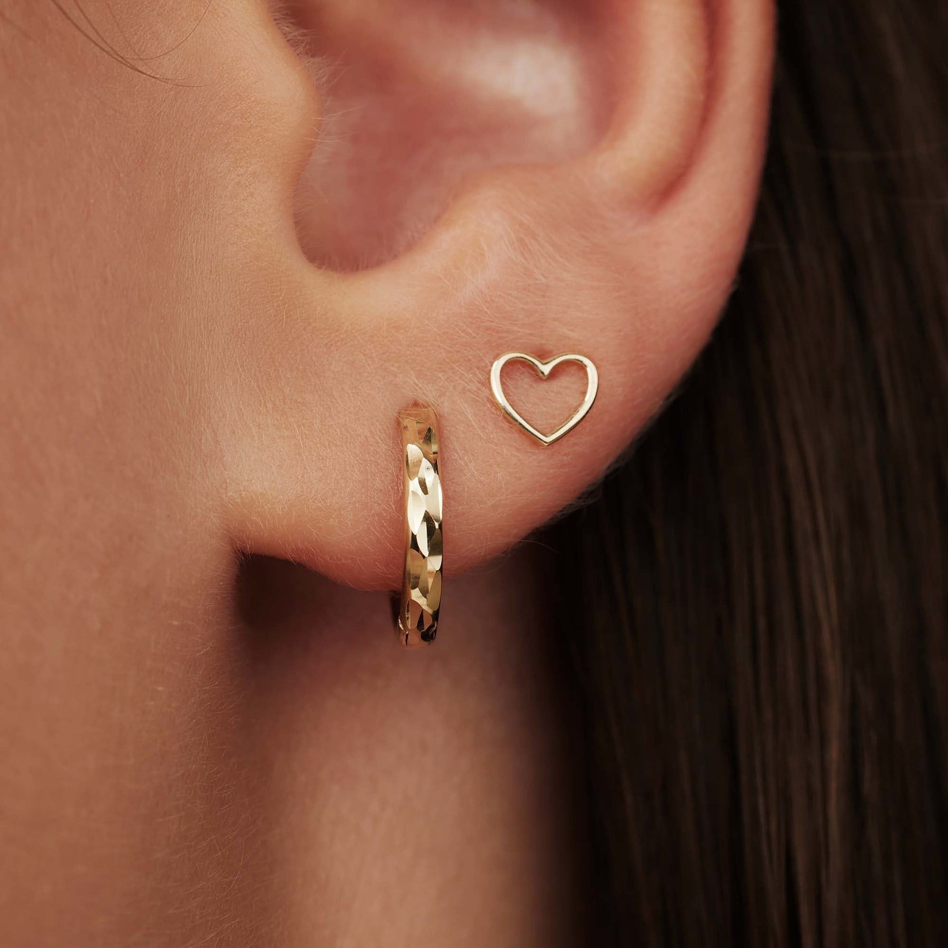 Rivoli Laura 14 karat gold hoop earrings with diamond cut -  - Isabel Bernard