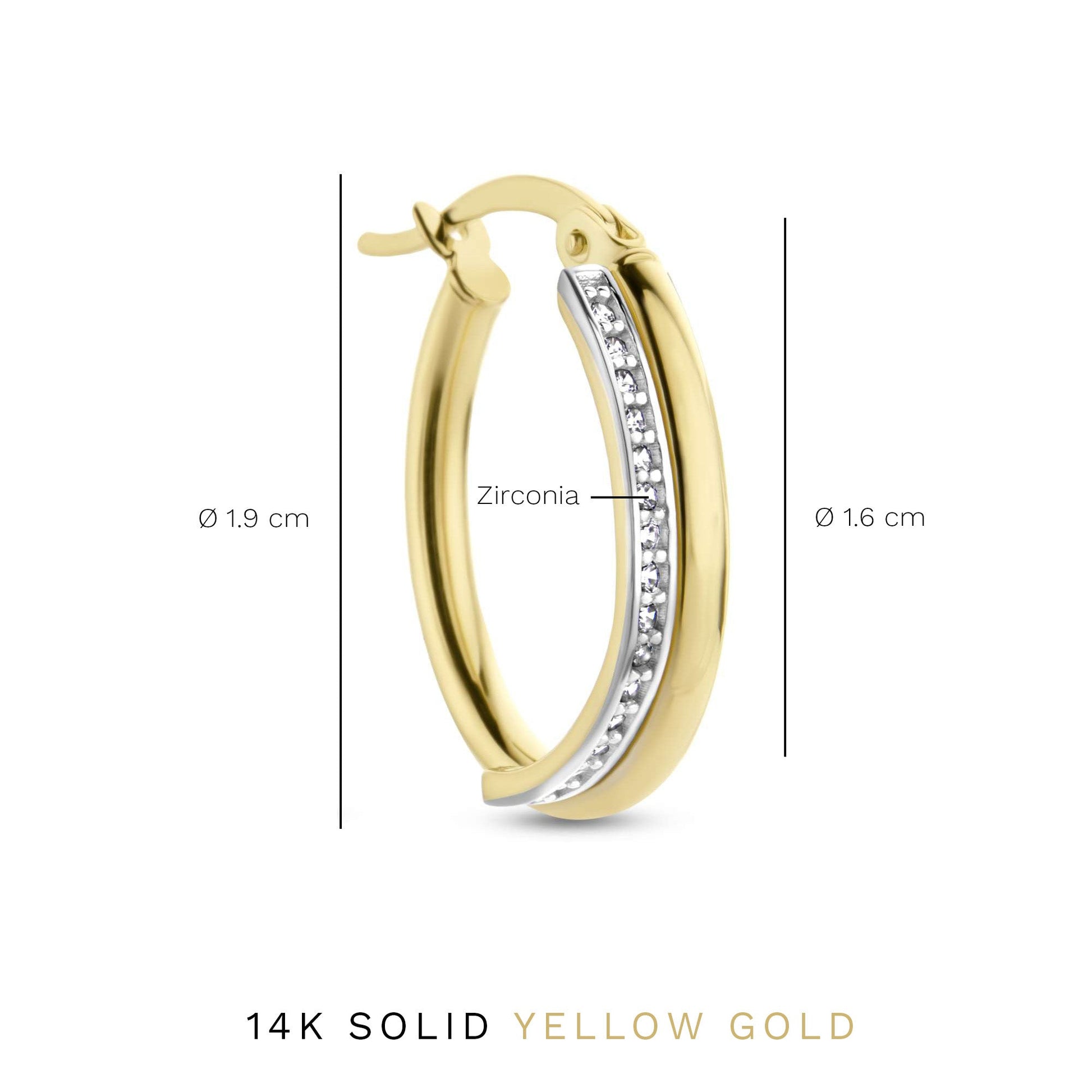 Aidee Phillou 14 karat gold hoop earrings with zirconia stones -  - Isabel Bernard