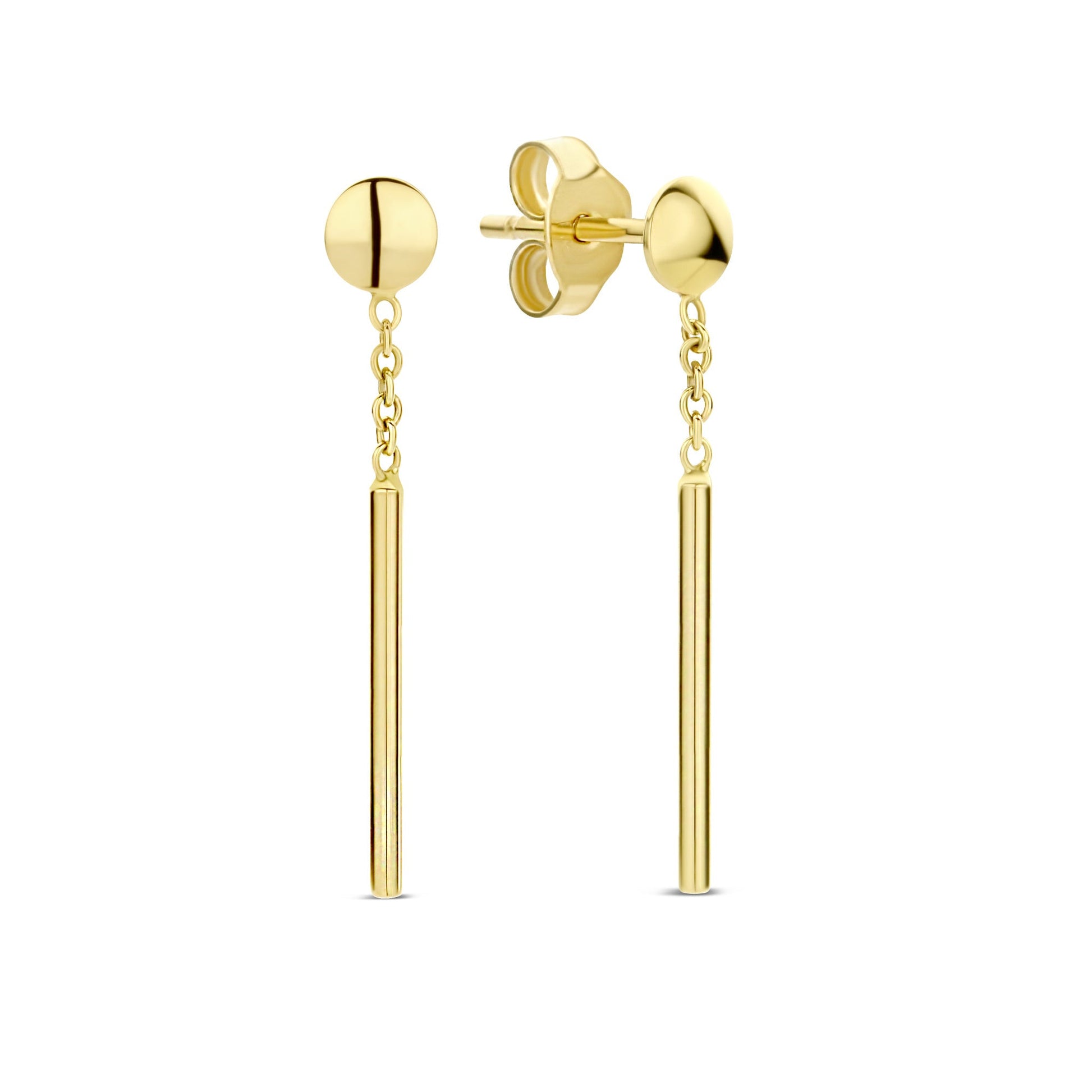 Monceau Jade 14 karat gold drop earrings with rods -  - Isabel Bernard