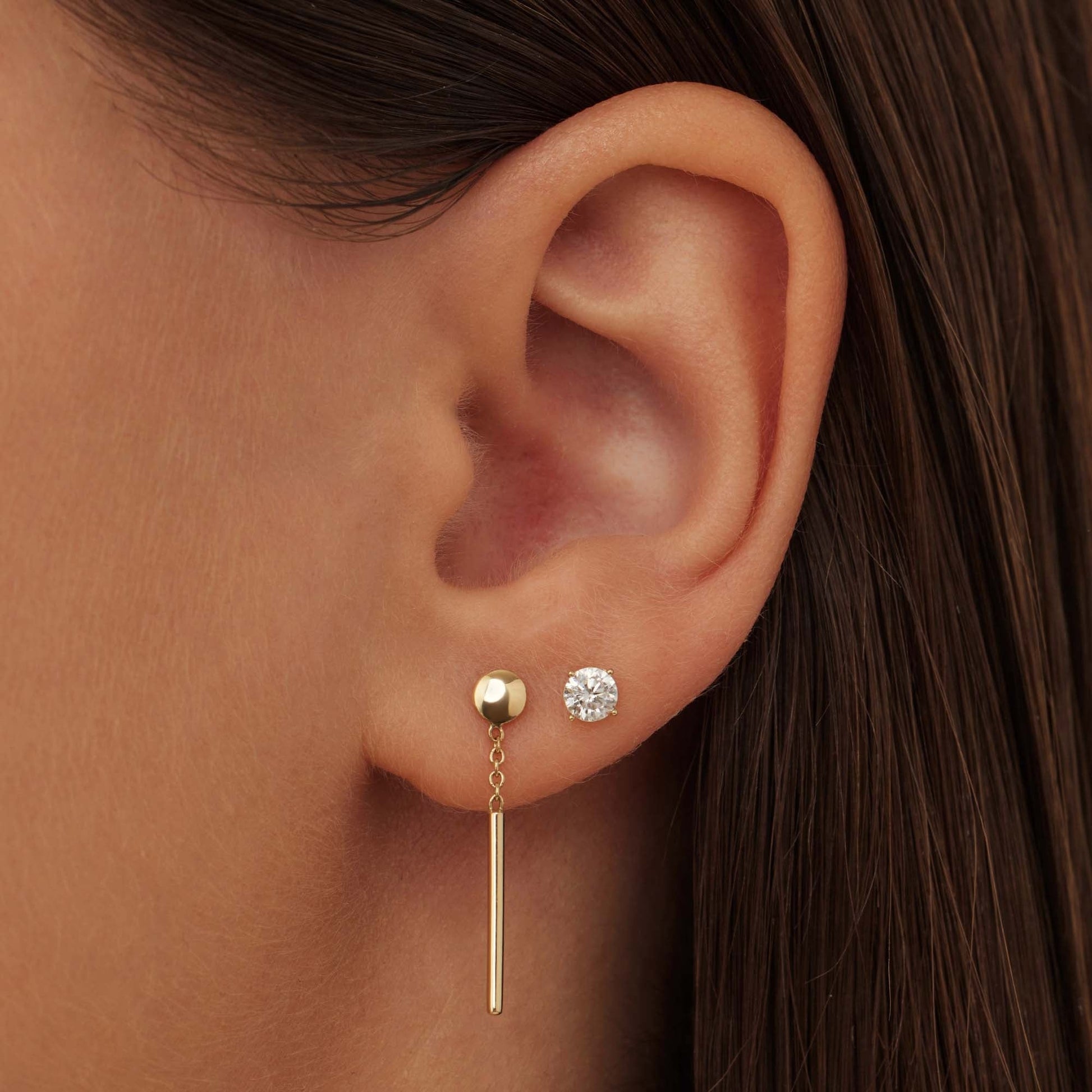 Monceau Jade 14 karat gold drop earrings with rods -  - Isabel Bernard