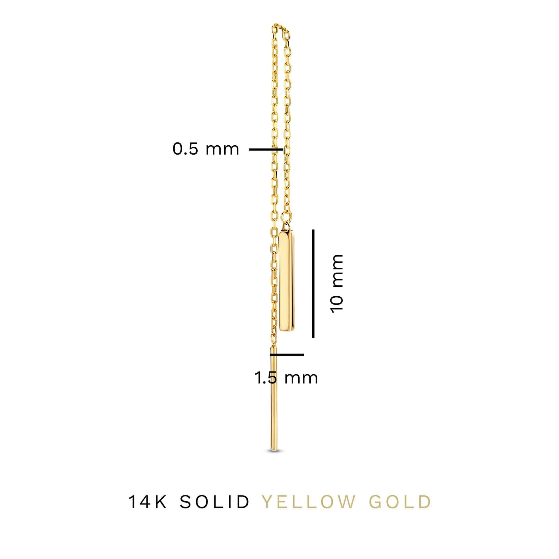 Le Marais Rosalie 14 karat gold pull through earrings with rod -  - Isabel Bernard