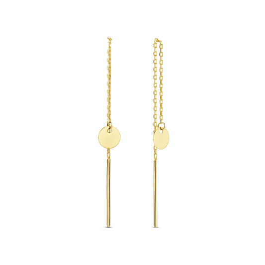 Le Marais Jeanne 14 karat gold pull through earrings with coin -  - Isabel Bernard