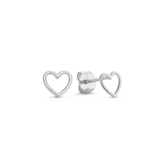 Saint Germain Amore 14 karat white gold ear studs with heart -  - Isabel Bernard