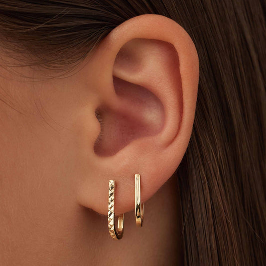 Rivoli Laura 14 karat gold drop earrings with diamond cut -  - Isabel Bernard