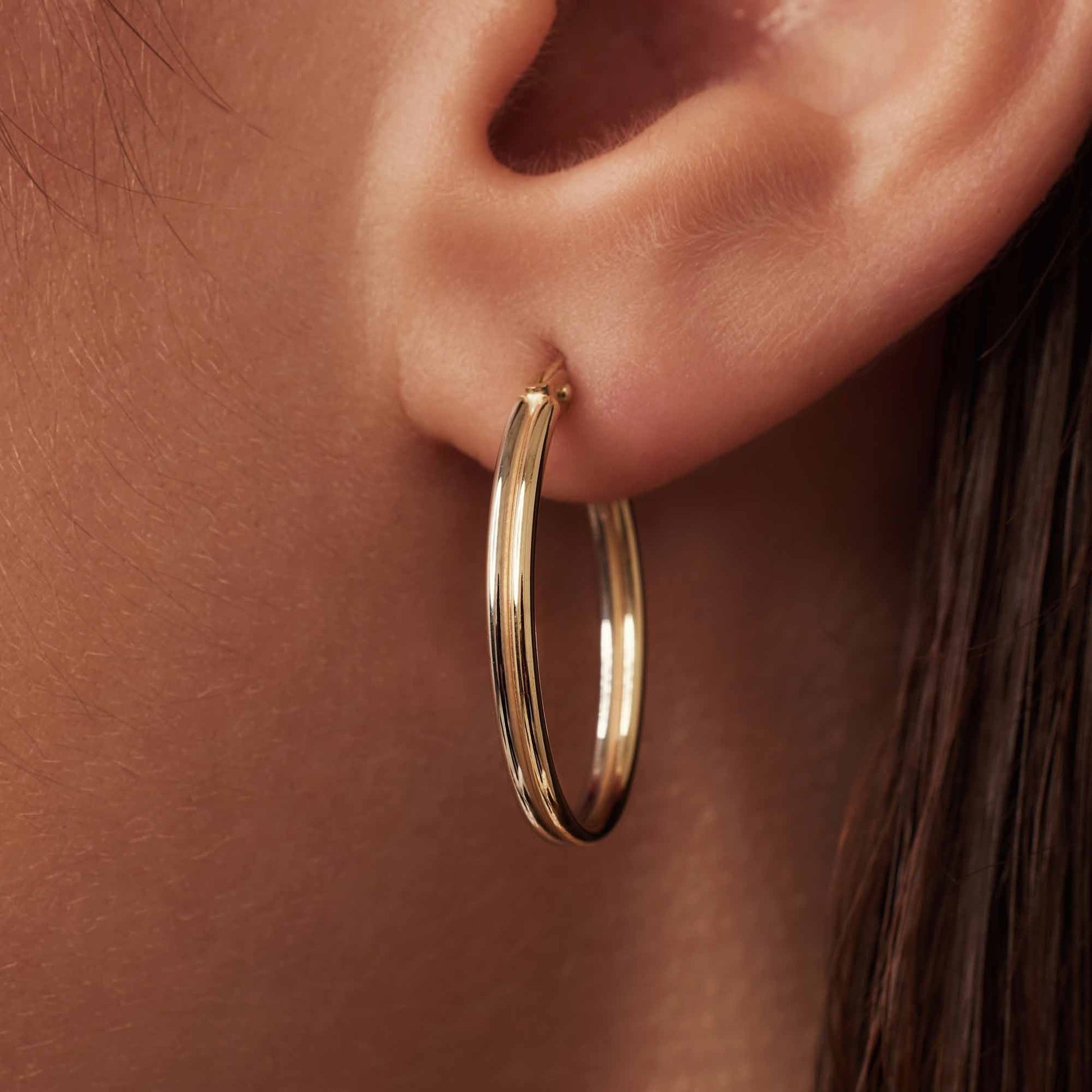 Rivoli Flori 14 karat gold hoop earrings (22 mm) -  - Isabel Bernard