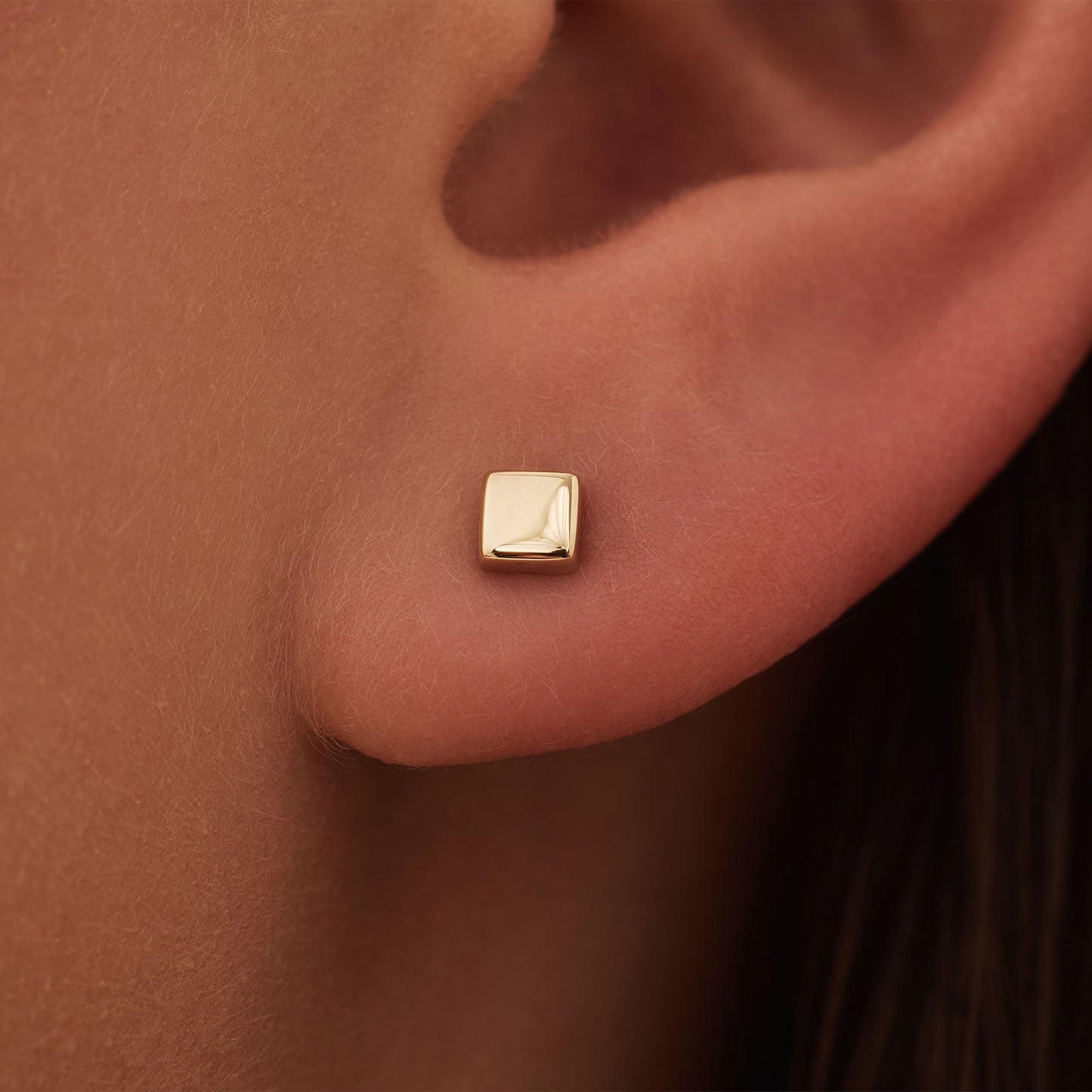 Monceau Gabrielle 14 karat gold square ear studs -  - Isabel Bernard