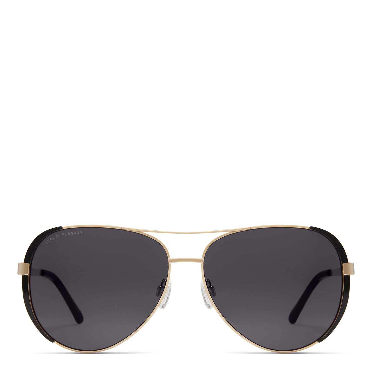 La Villette Roxanne gold coloured aviator sunglasses with black lenses -  - Isabel Bernard