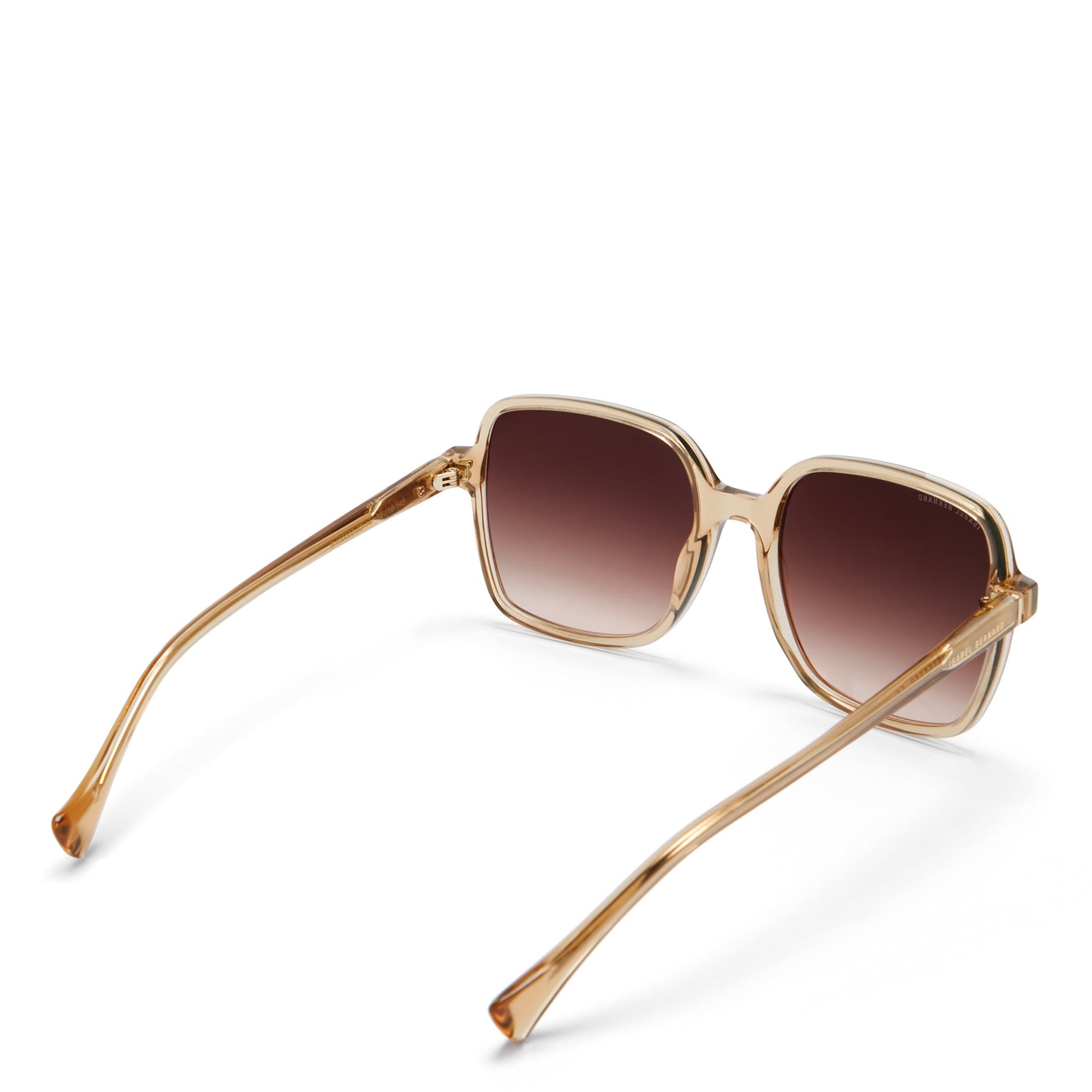 La Villette Rene transparent beige square sunglasses with brown lenses gradient -  - Isabel Bernard