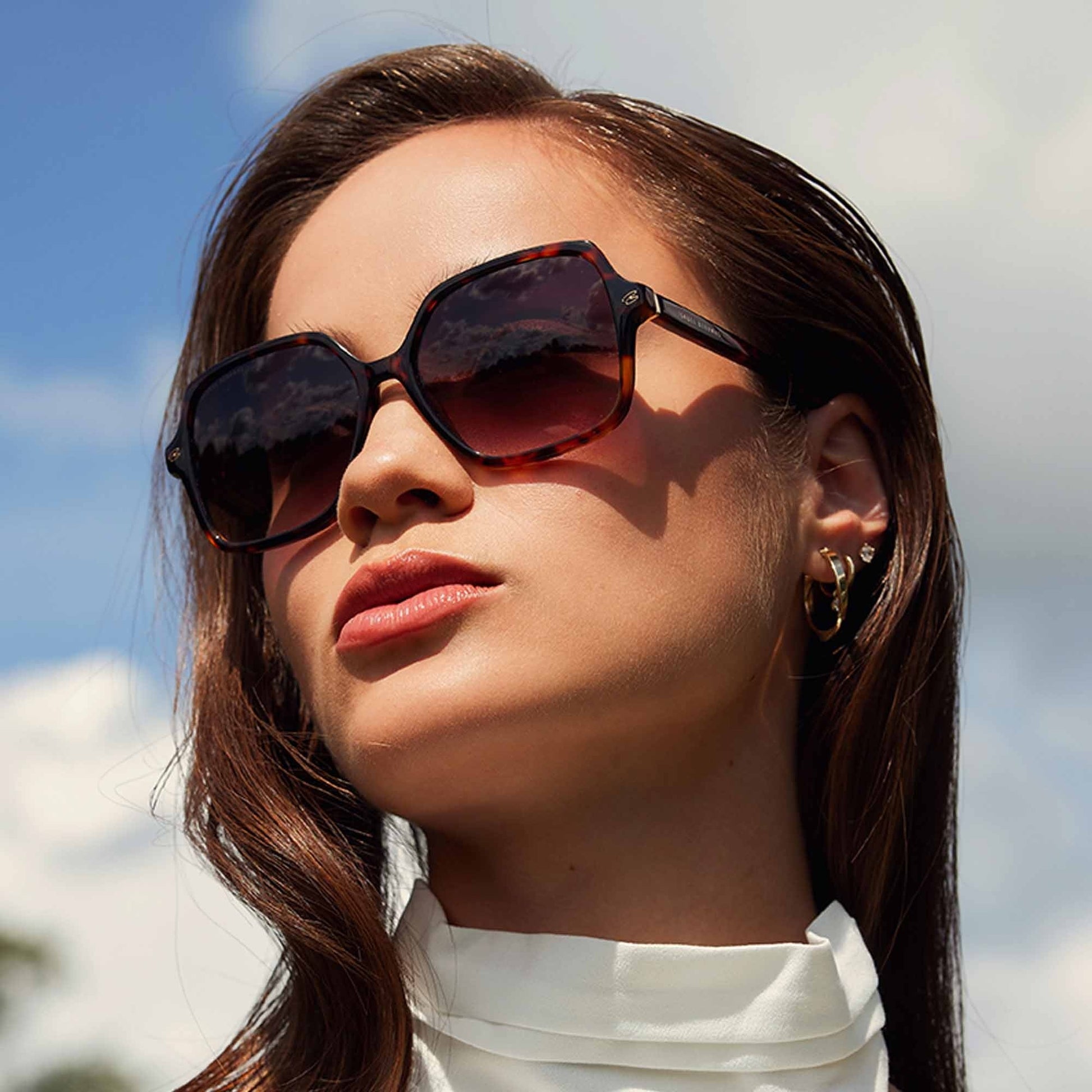 La Villette Renate brown tortoise square sunglasses with brown lenses gradient -  - Isabel Bernard