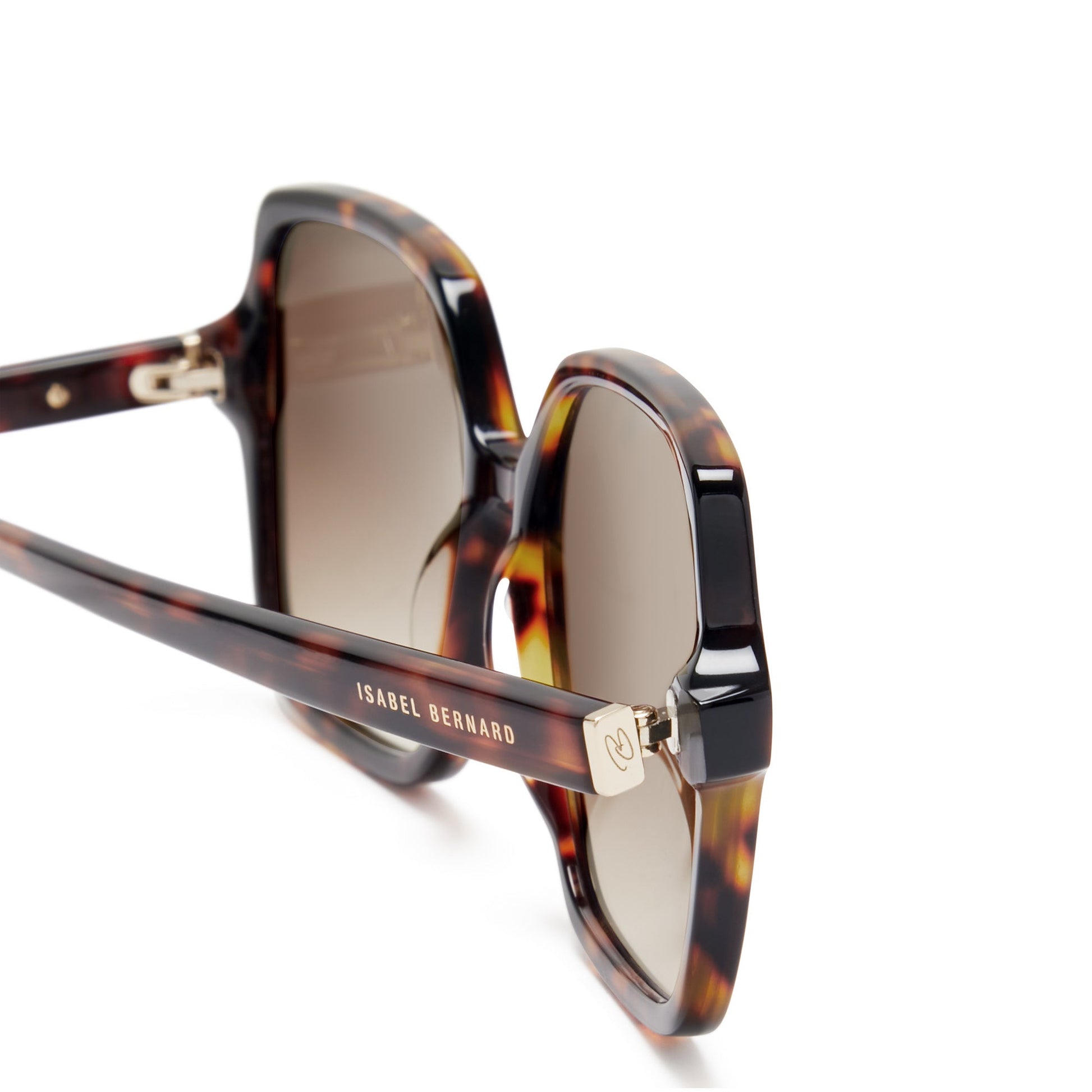 La Villette Renate brown tortoise square sunglasses with brown lenses gradient -  - Isabel Bernard