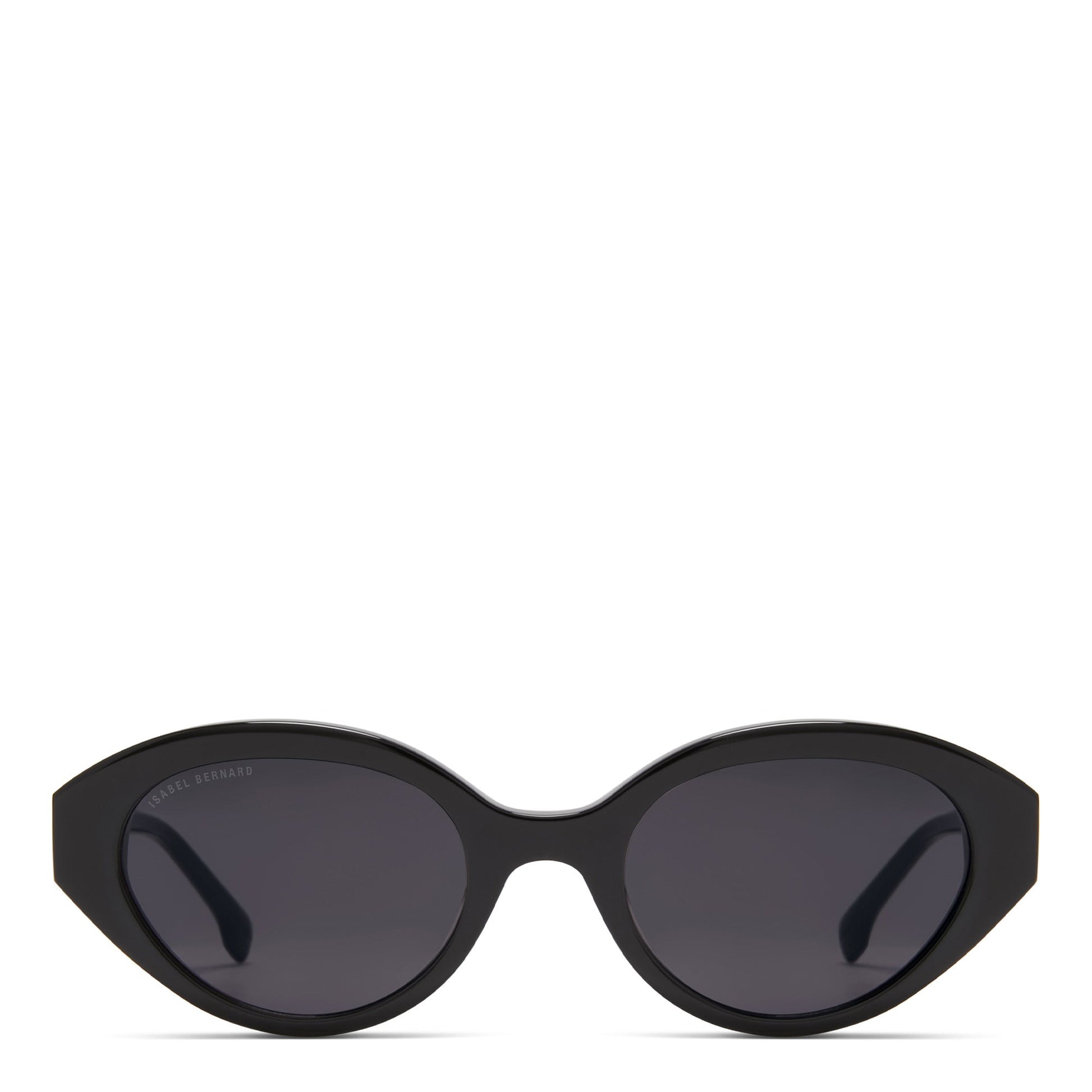 La Villette Rosaire black oval sunglasses with black lenses -  - Isabel Bernard
