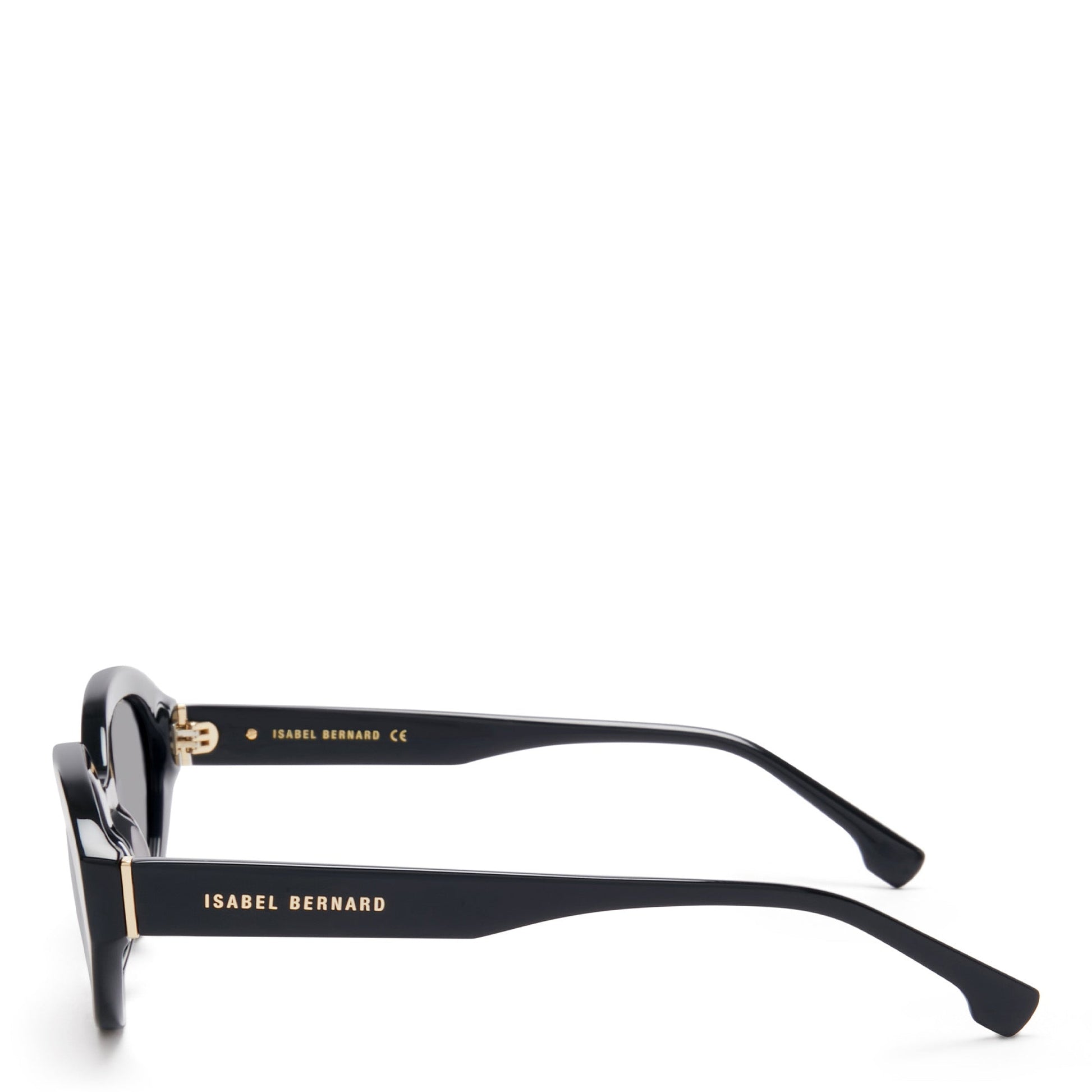 La Villette Rosaire black oval sunglasses with black lenses -  - Isabel Bernard