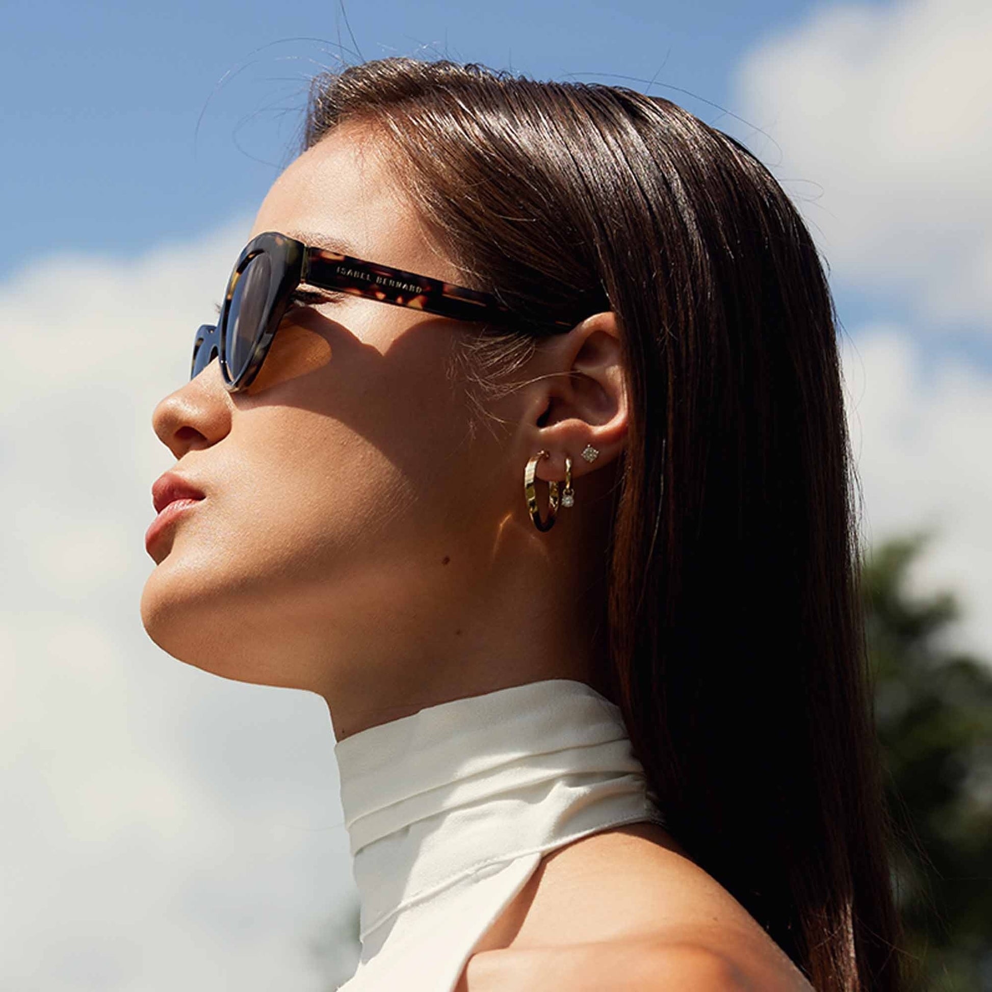 La Villette Rosaire brown tortoise oval sunglasses with brown lenses -  - Isabel Bernard