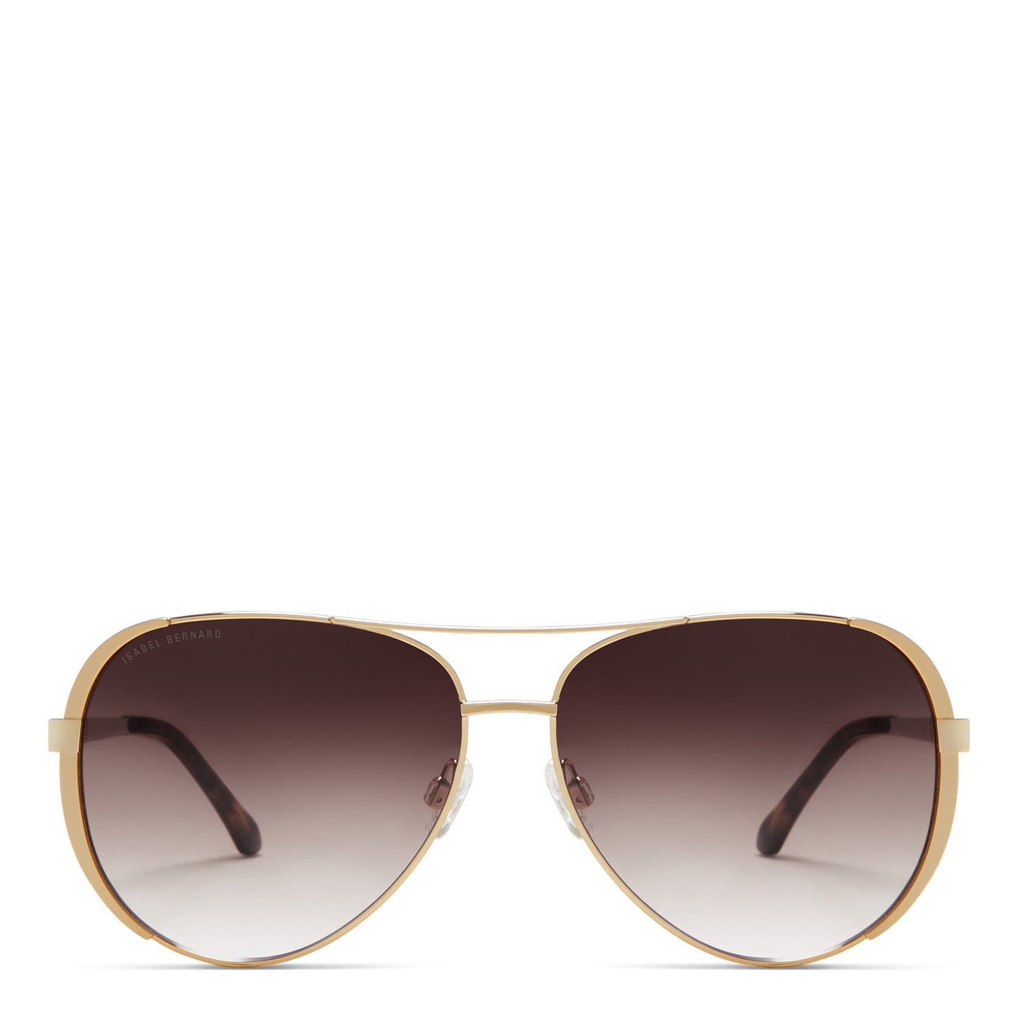 La Villette Ruby gold coloured aviator sunglasses with brown lenses gradient -  - Isabel Bernard