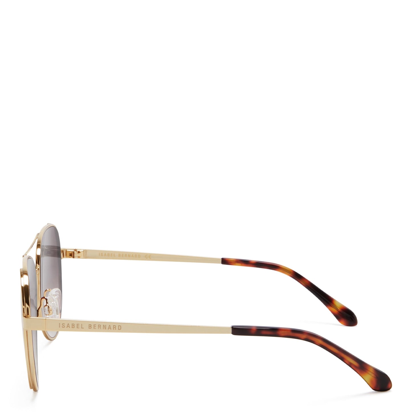 La Villette Ruby gold coloured aviator sunglasses with brown lenses gradient -  - Isabel Bernard