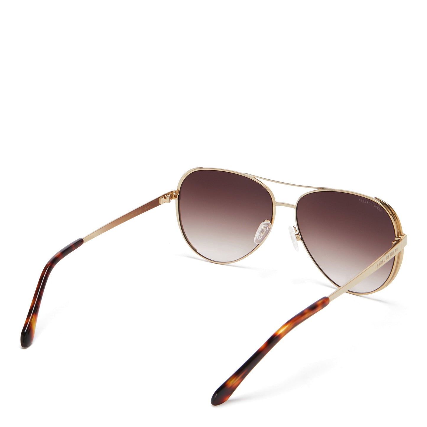 La Villette Ruby gold coloured aviator sunglasses with brown lenses gradient -  - Isabel Bernard