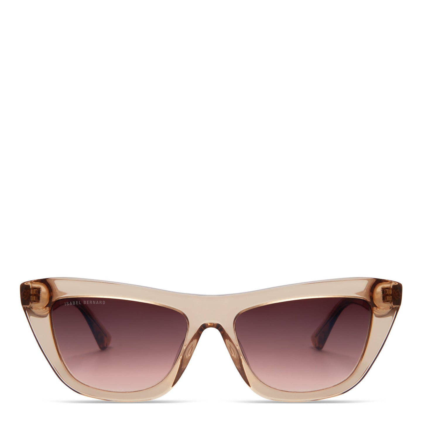 La Villette Roselin transparent beige cat eye sunglasses with brown lenses gradient -  - Isabel Bernard