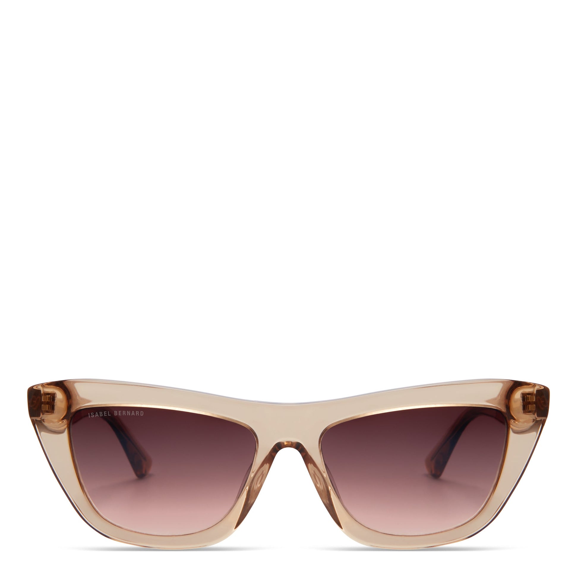 La Villette Roselin transparent beige cat eye sunglasses with brown lenses gradient -  - Isabel Bernard