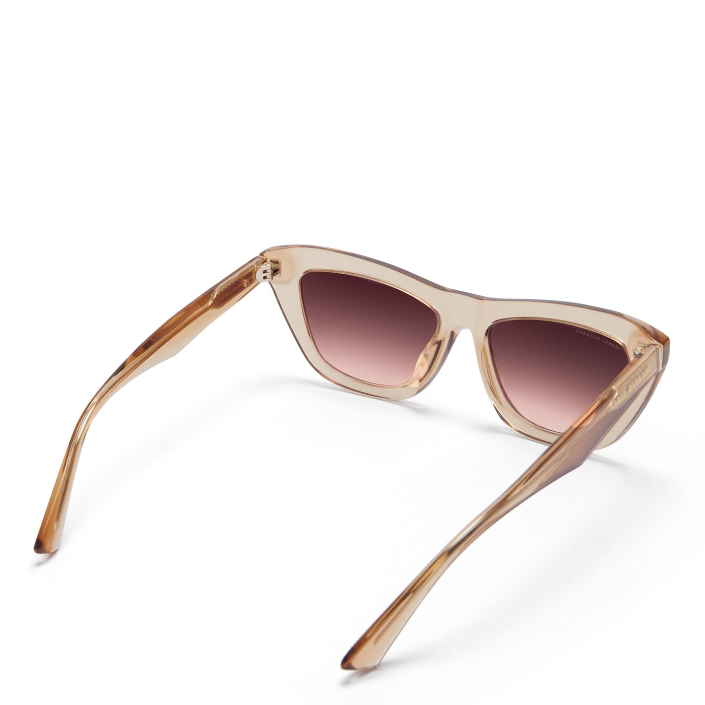 La Villette Roselin transparent beige cat eye sunglasses with brown lenses gradient -  - Isabel Bernard