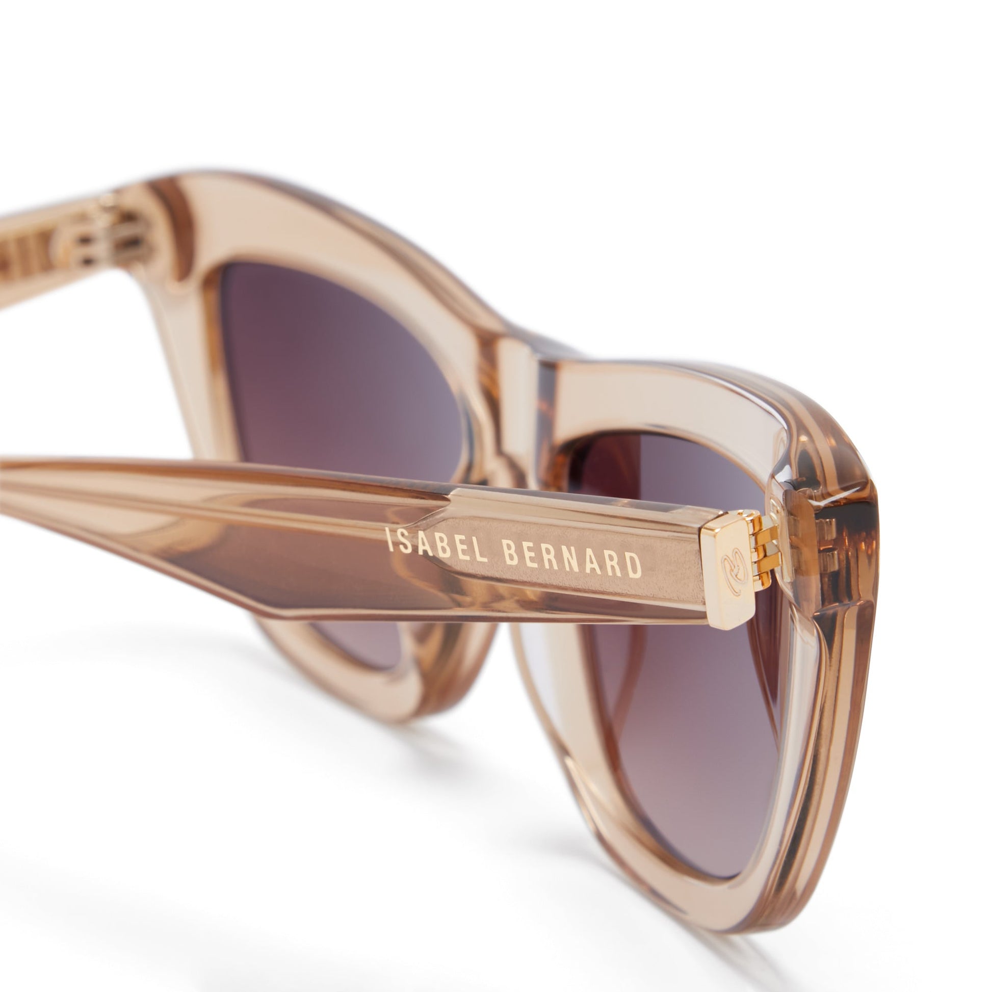 La Villette Roselin transparent beige cat eye sunglasses with brown lenses gradient -  - Isabel Bernard
