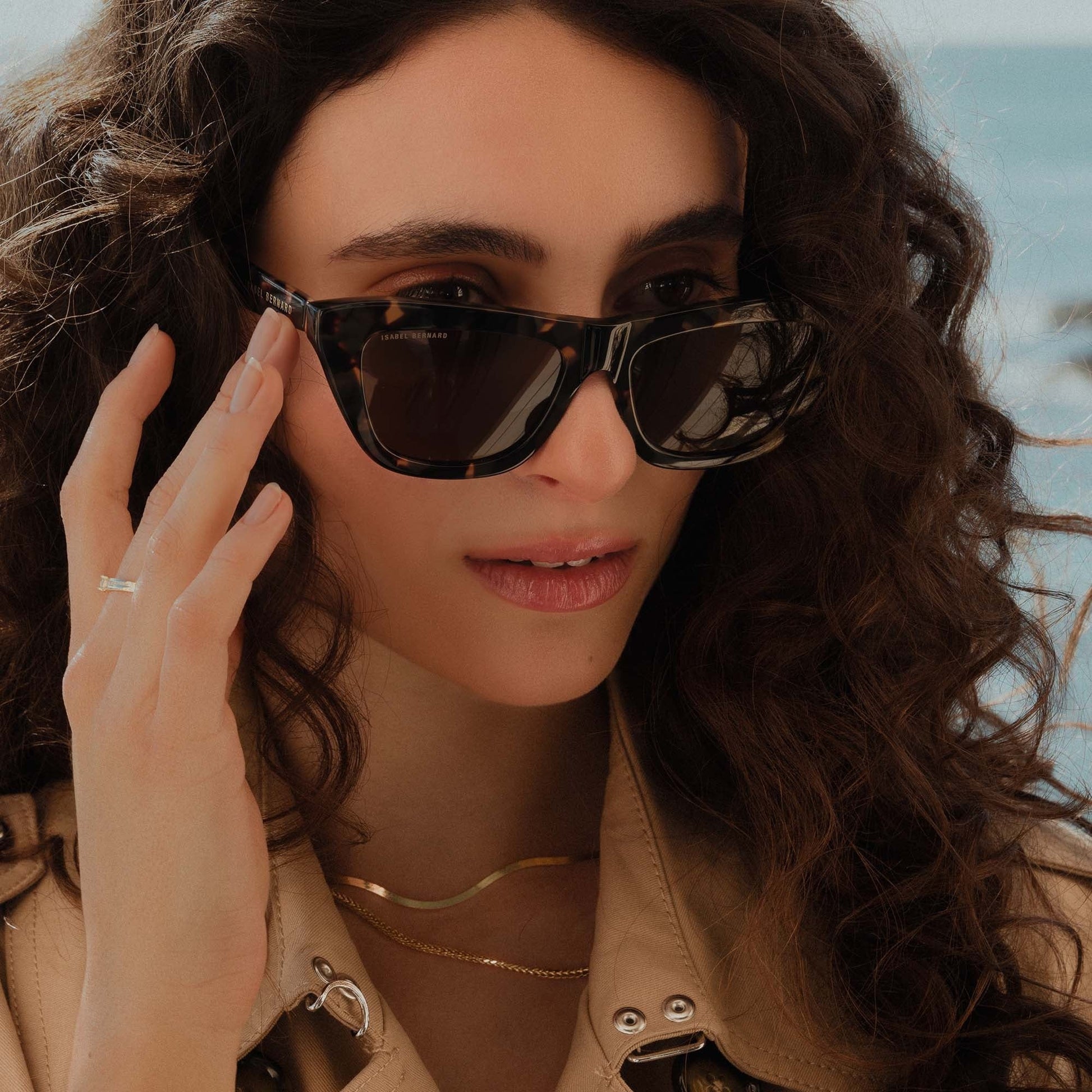 La Villette Roselin brown tortoise cat eye sunglasses with brown lenses -  - Isabel Bernard