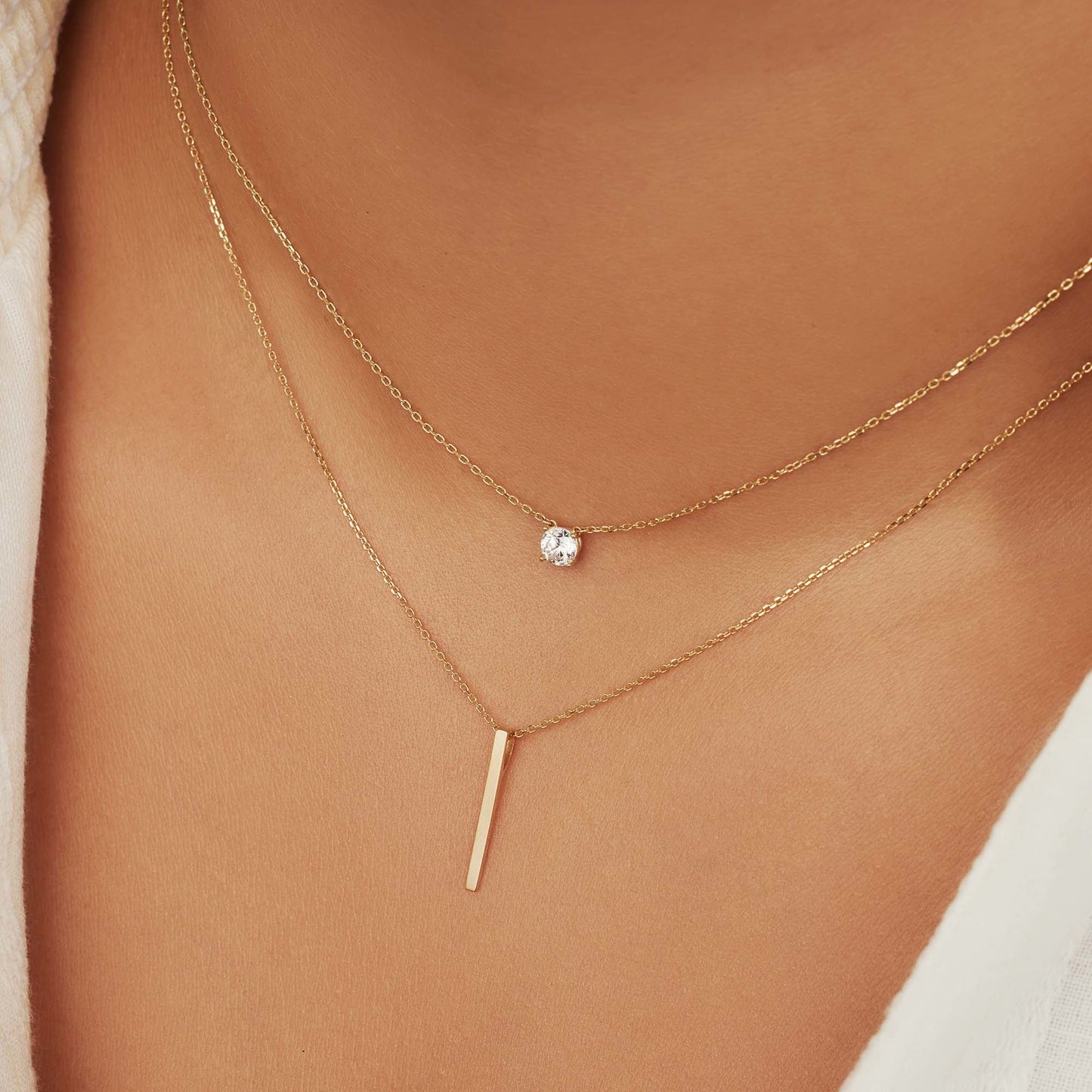 Monceau Josephine 14 karat gold necklace with rod -  - Isabel Bernard