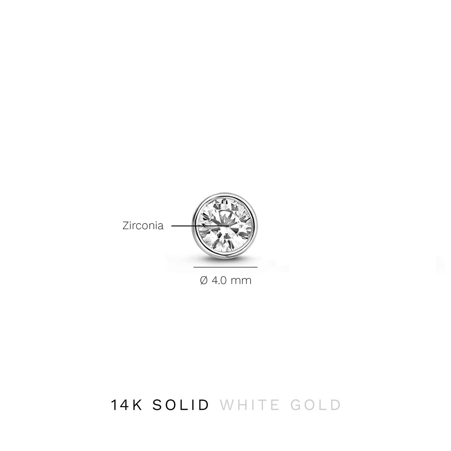 Saint Germain Juliette 14 karat white gold ear studs with zirconia stone -  - Isabel Bernard
