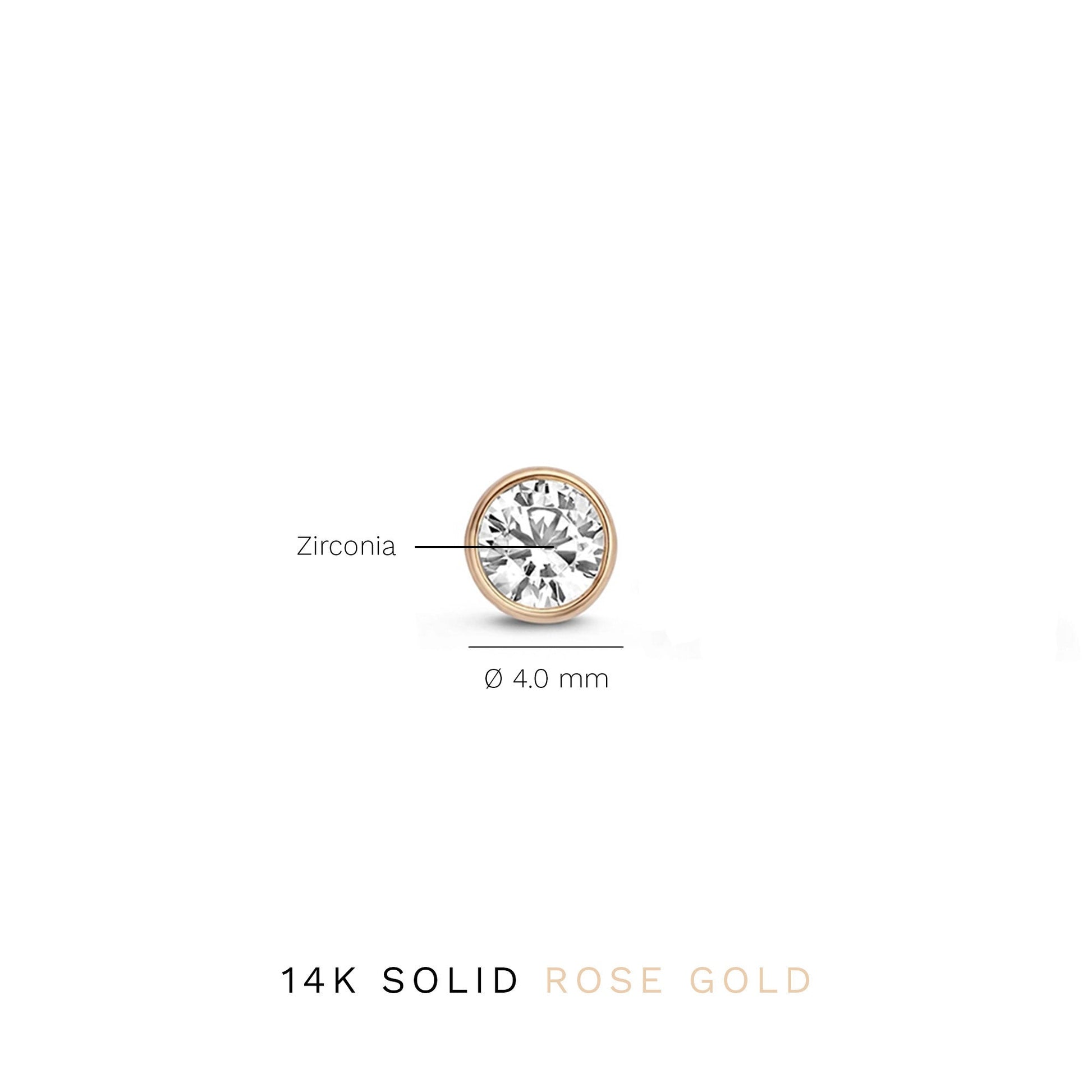 La Concorde Juliette 14 karat rose gold ear studs with zirconia stone -  - Isabel Bernard