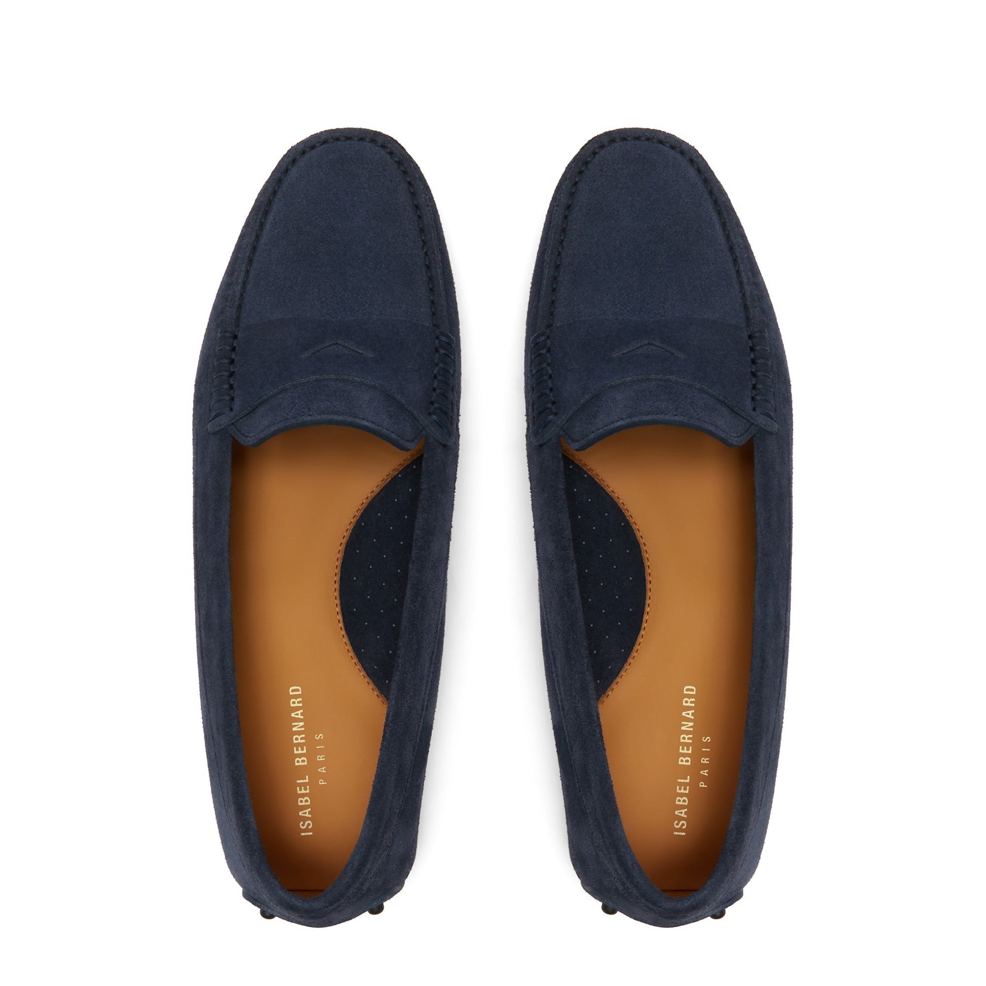 Vendôme Marie dark blue suede moccasins -  - Isabel Bernard