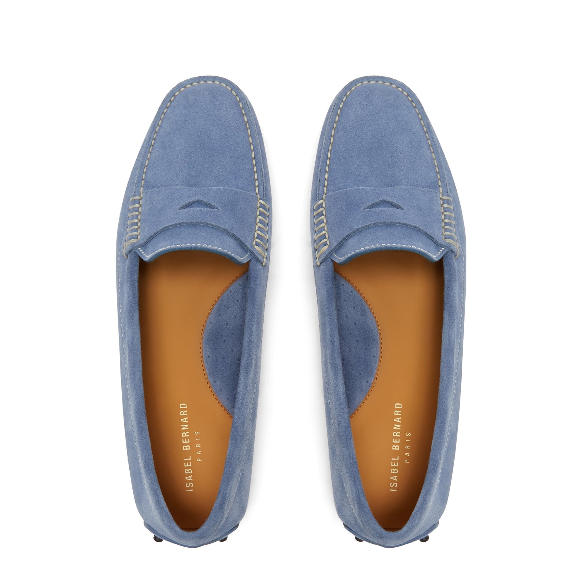 Vendôme Marie light blue suede moccasins -  - Isabel Bernard