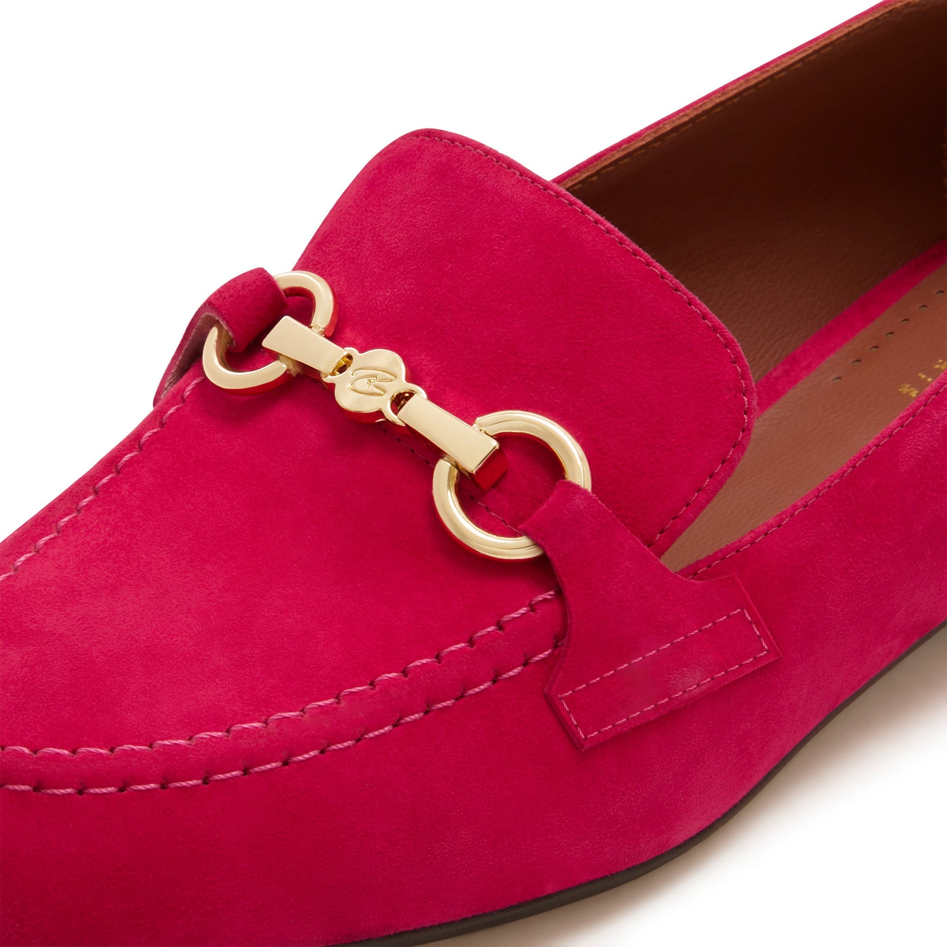 Vendôme Fleur fuchsia suede loafers -  - Isabel Bernard