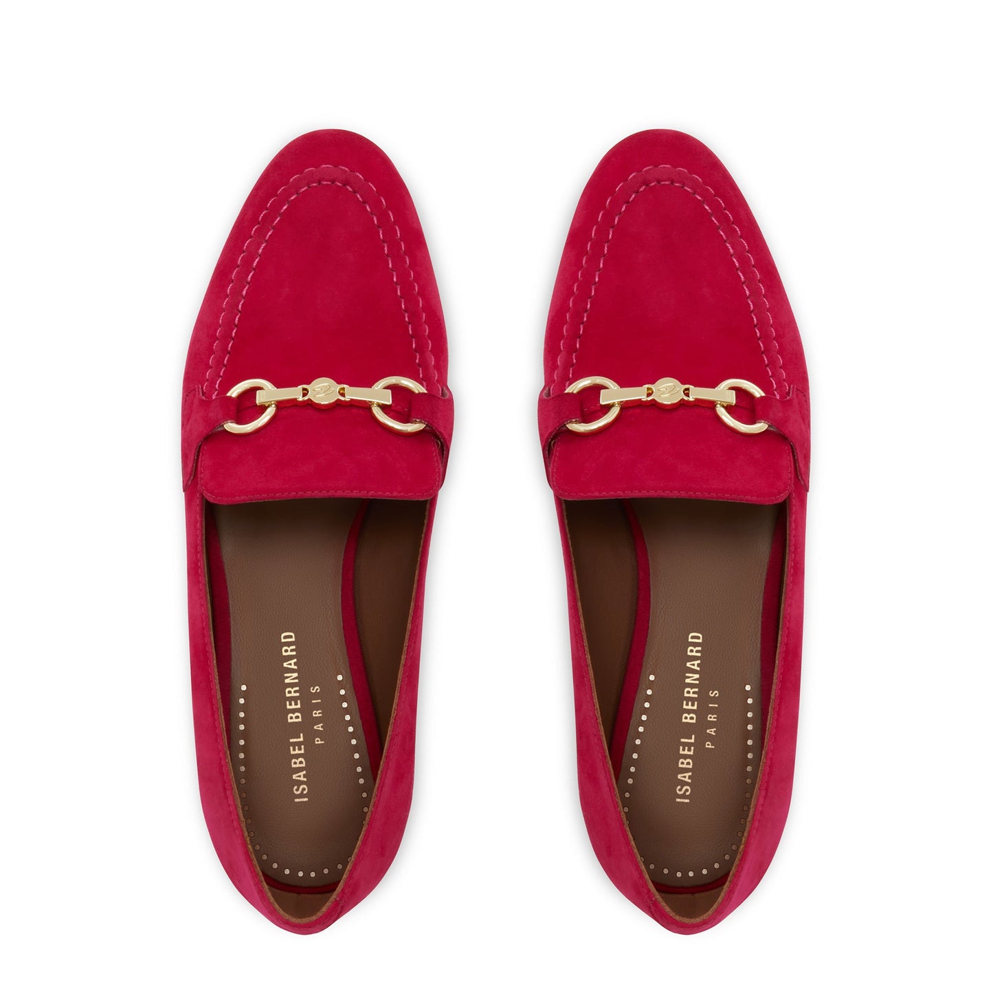 Vendôme Fleur fuchsia suede loafers -  - Isabel Bernard