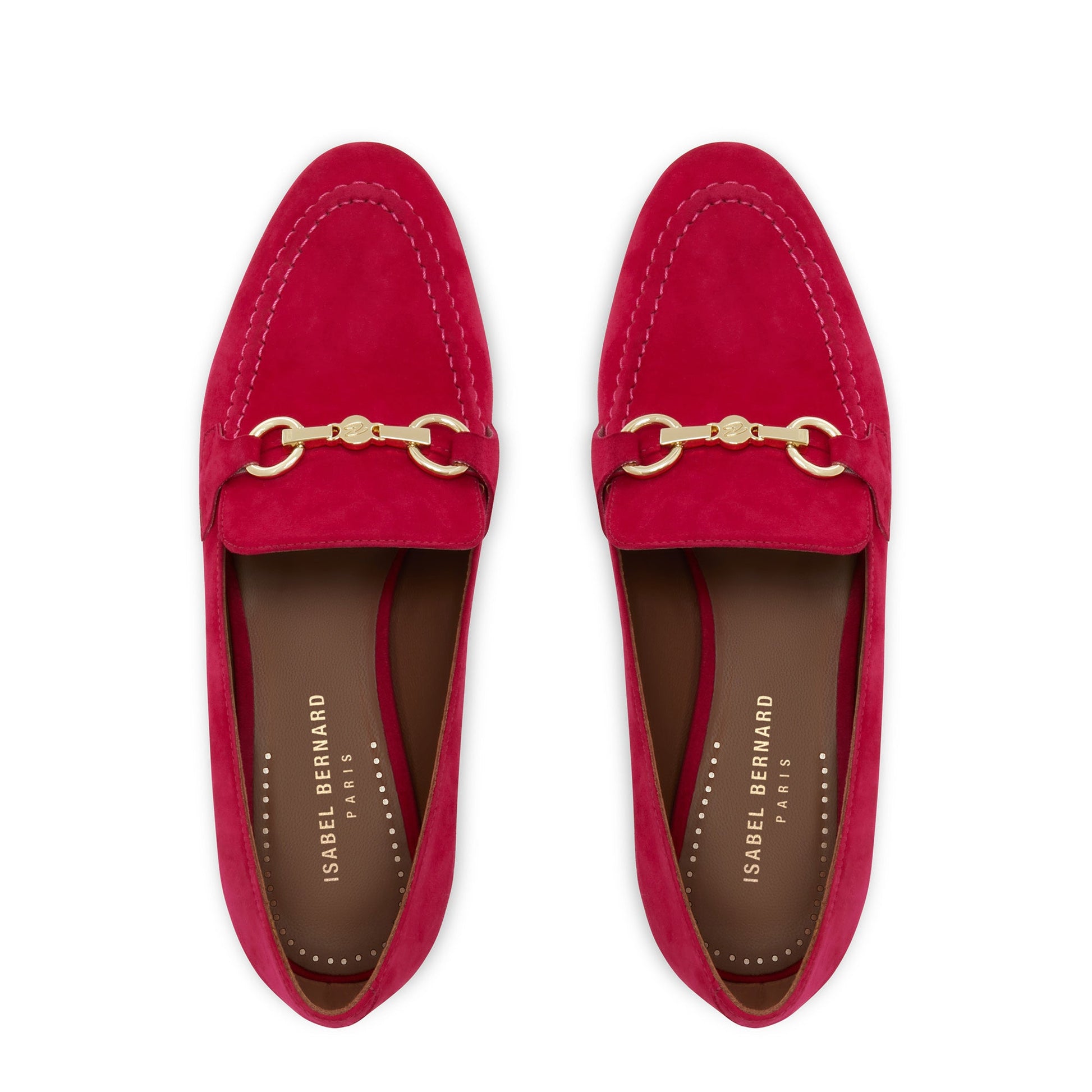 Vendôme Fleur fuchsia suede loafers -  - Isabel Bernard