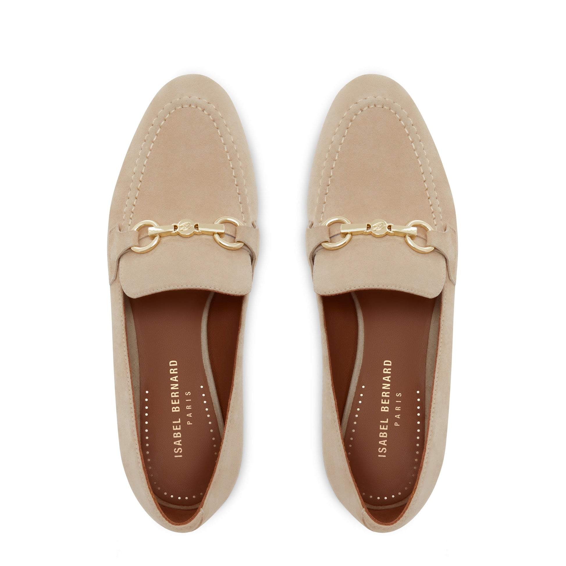 Vendôme Fleur beige suede loafers -  - Isabel Bernard