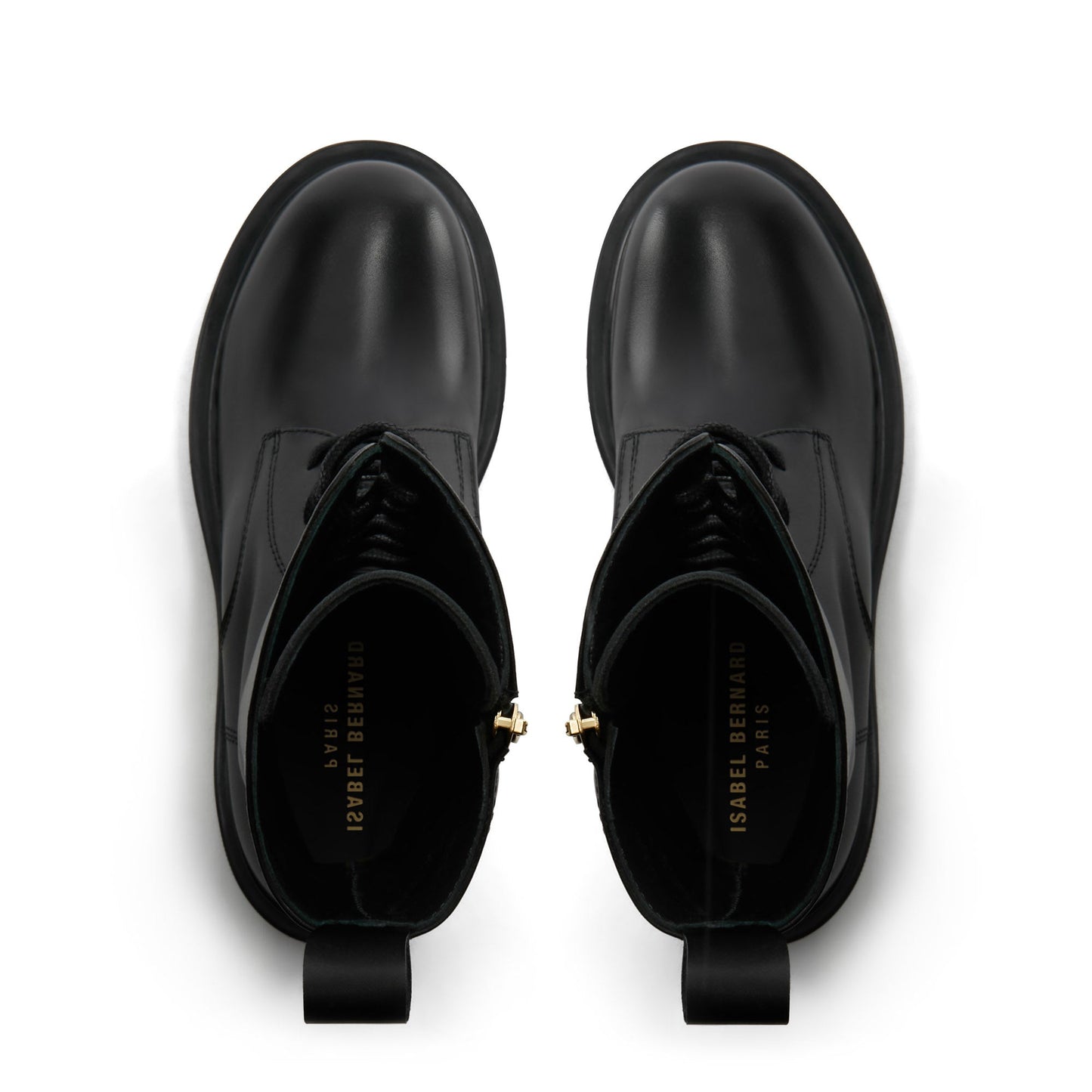 Vendôme Myrthe black calfskin leather lace up boots -  - Isabel Bernard