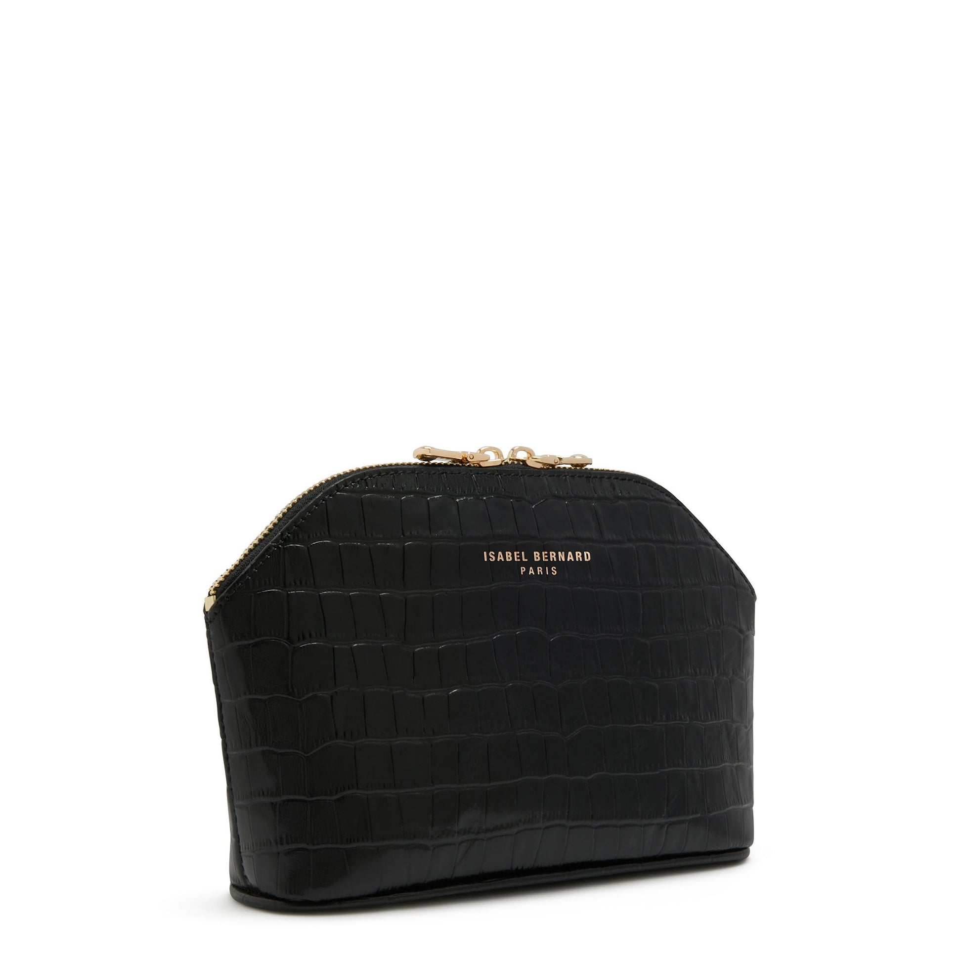 Honoré Brunelle croco black calfskin leather toiletry bag -  - Isabel Bernard
