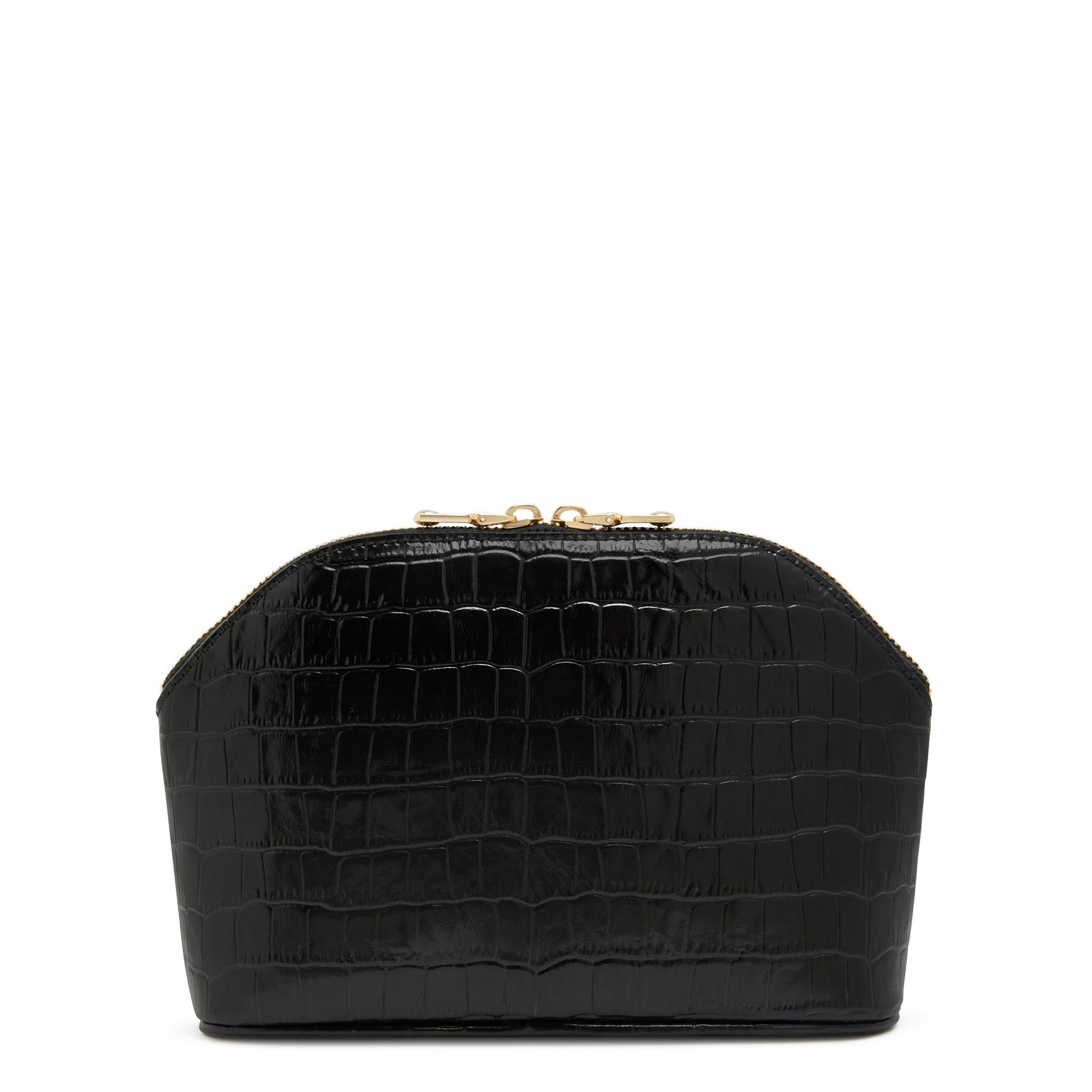 Honoré Brunelle croco black calfskin leather toiletry bag -  - Isabel Bernard