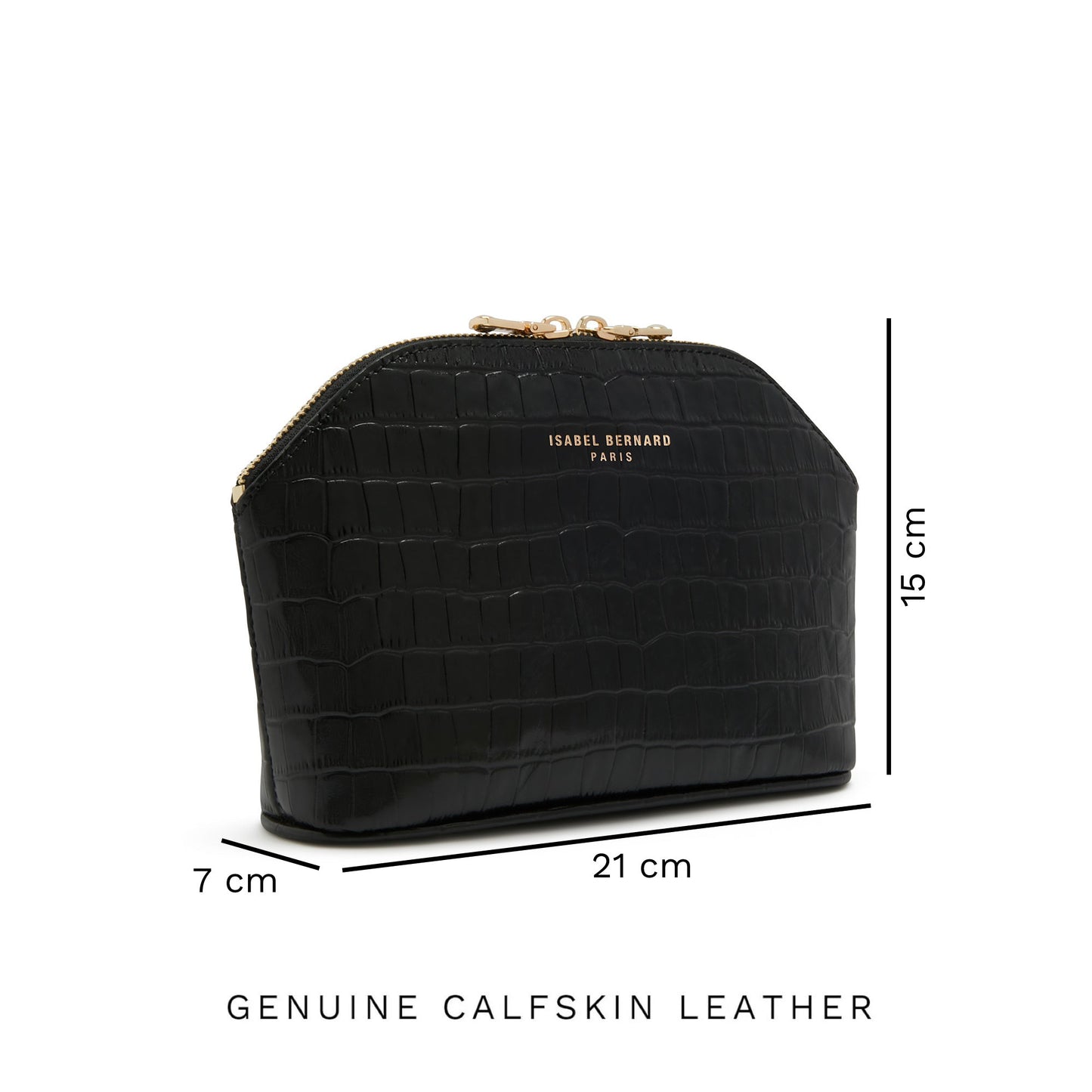 Honoré Brunelle croco black calfskin leather toiletry bag -  - Isabel Bernard