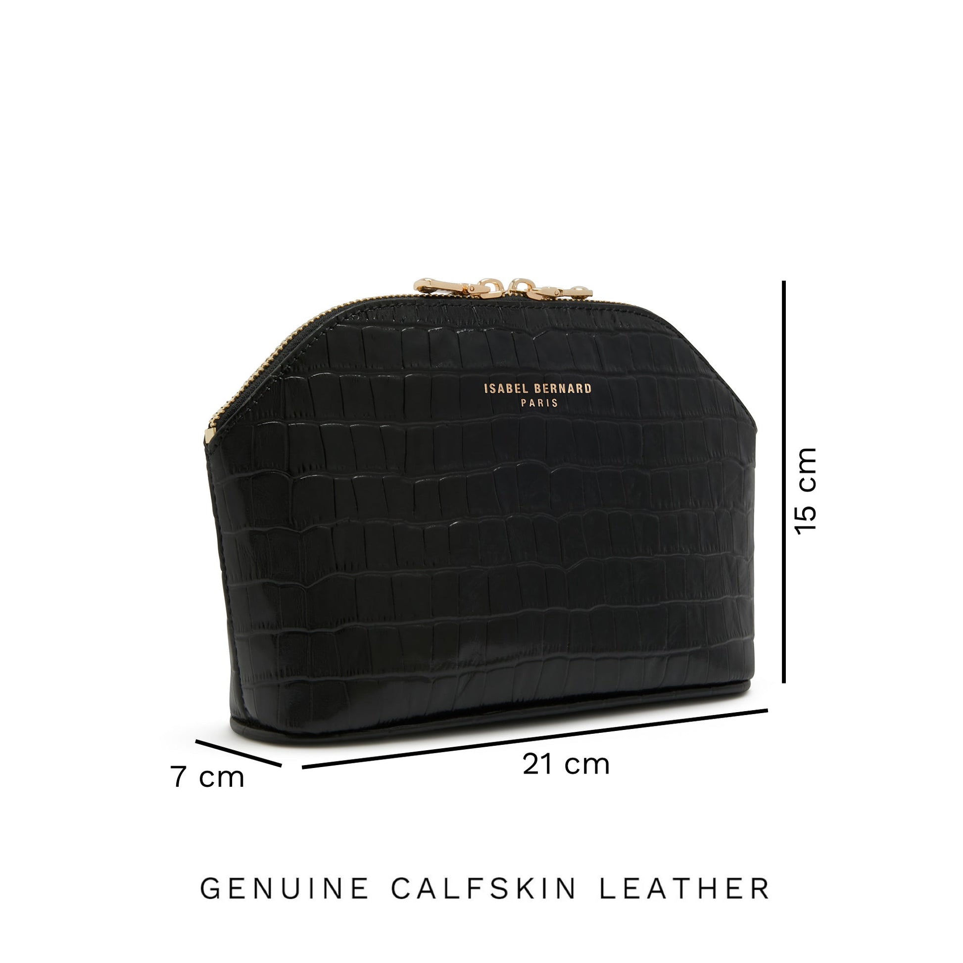 Honoré Brunelle croco black calfskin leather toiletry bag -  - Isabel Bernard