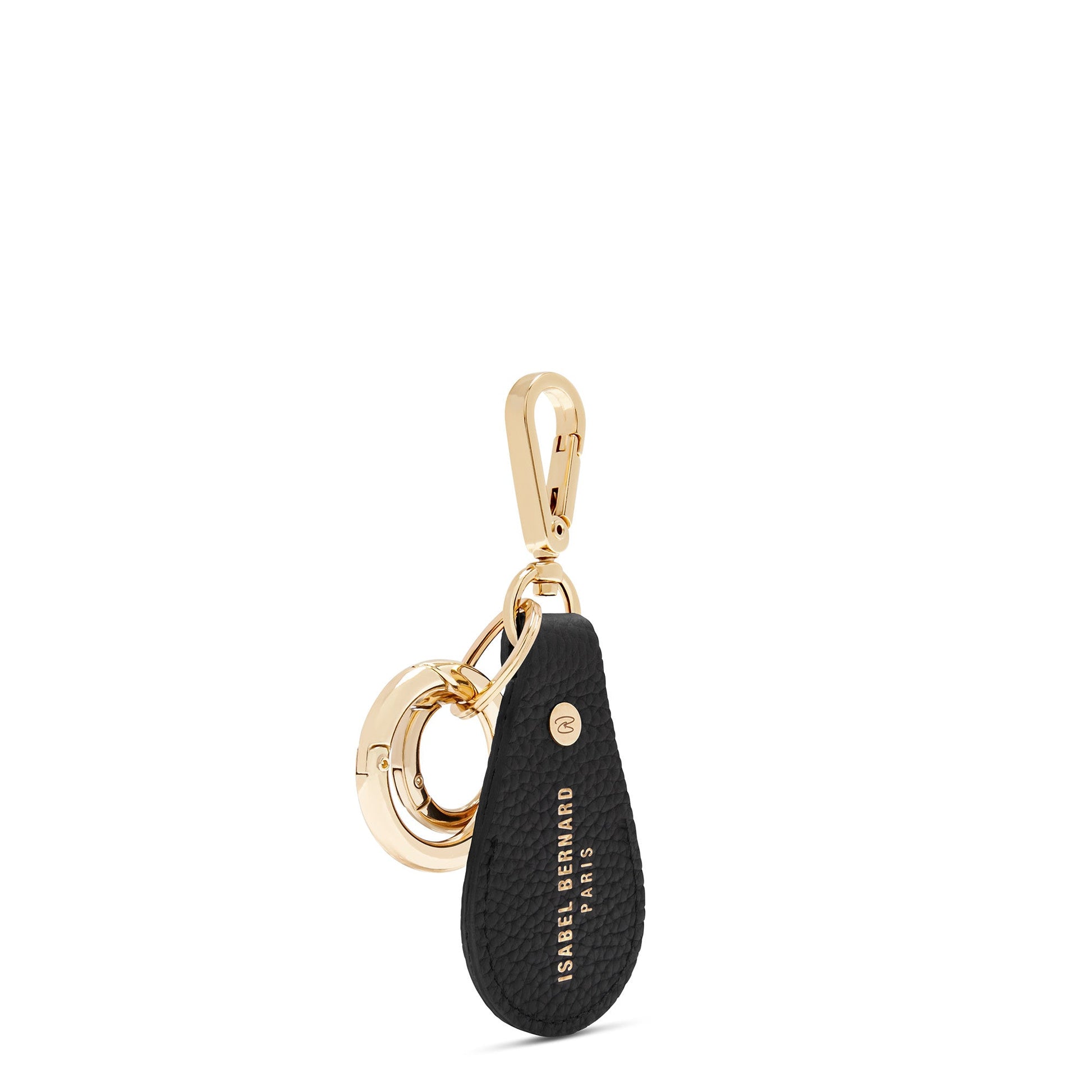 Honoré Filou black calfskin leather Airtag key ring -  - Isabel Bernard