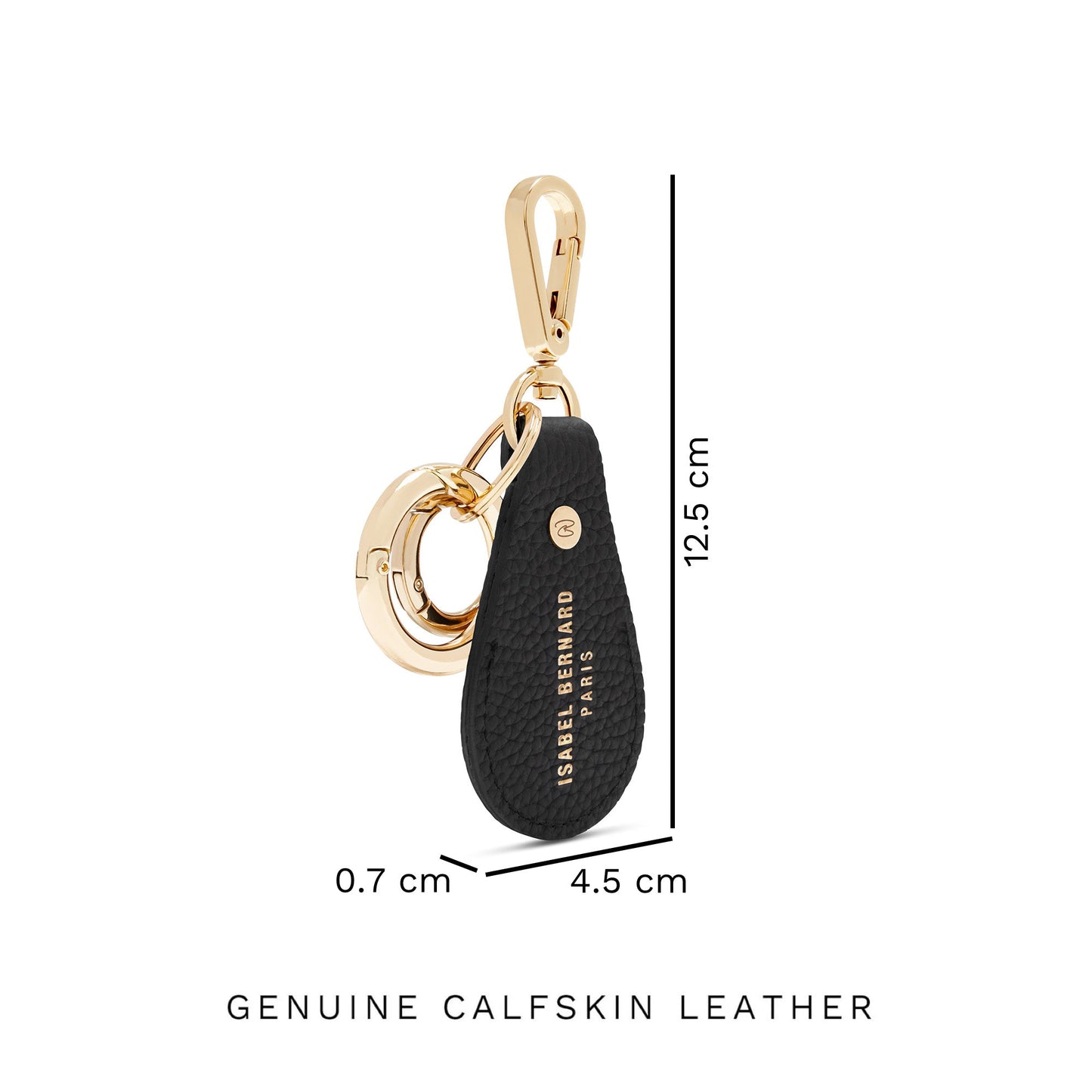 Honoré Filou black calfskin leather Airtag key ring -  - Isabel Bernard