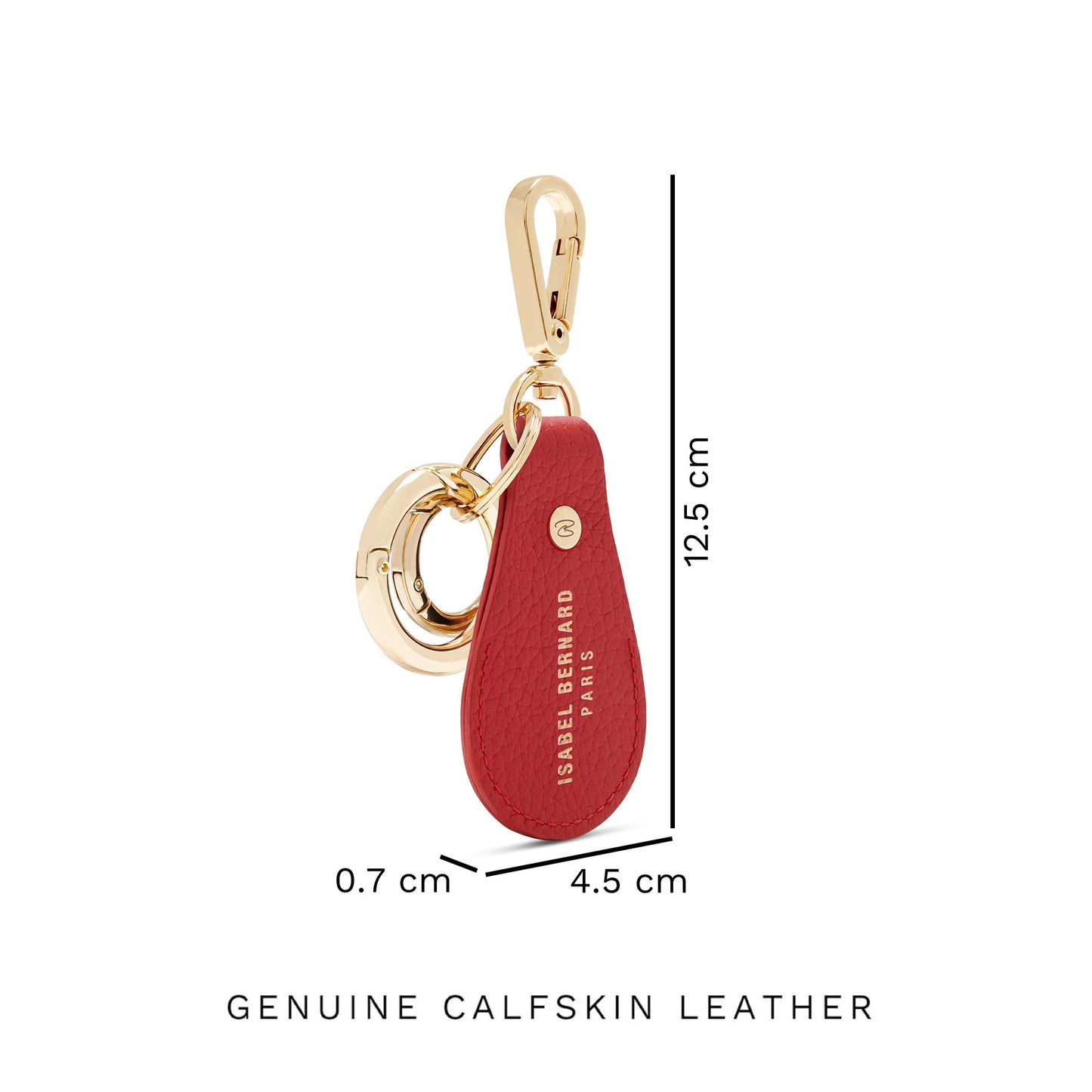 Honoré Filou red calfskin leather Airtag key ring -  - Isabel Bernard