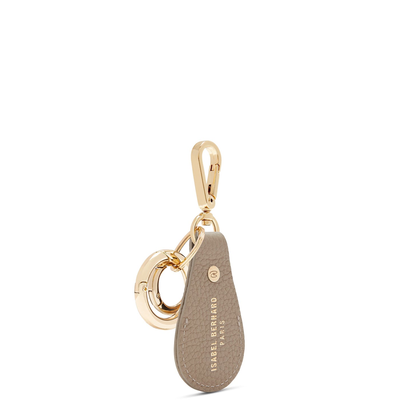 Honoré Filou taupe calfskin leather Airtag key ring -  - Isabel Bernard