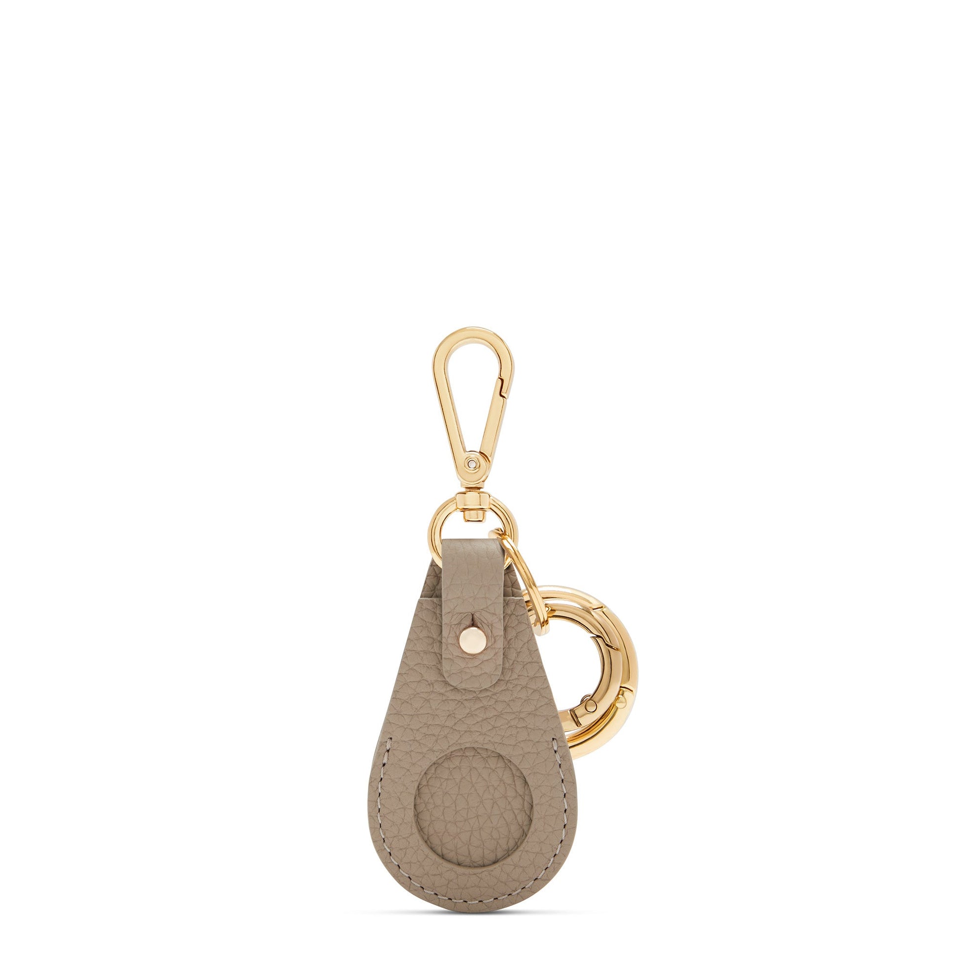 Honoré Filou taupe calfskin leather Airtag key ring -  - Isabel Bernard