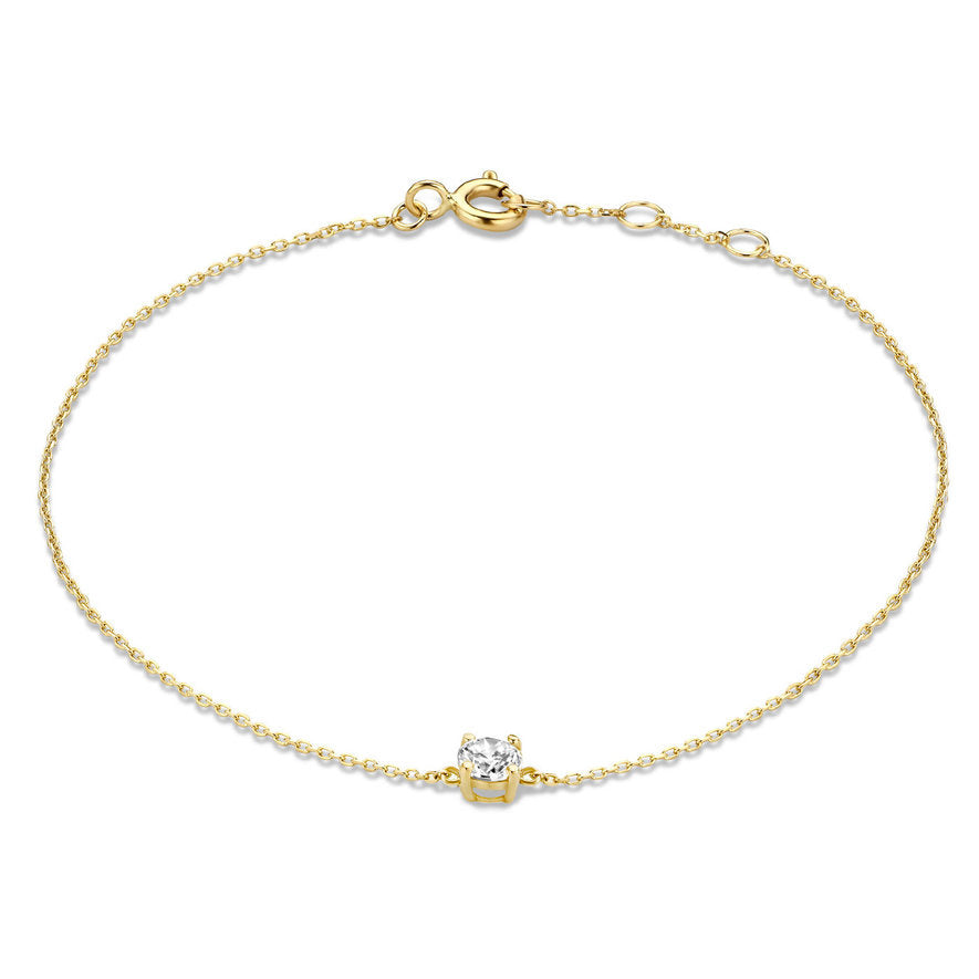 Cadeau d'Isabel 14 karat gold necklace and bracelet with zirconia stone gift set - - Isabel Bernard