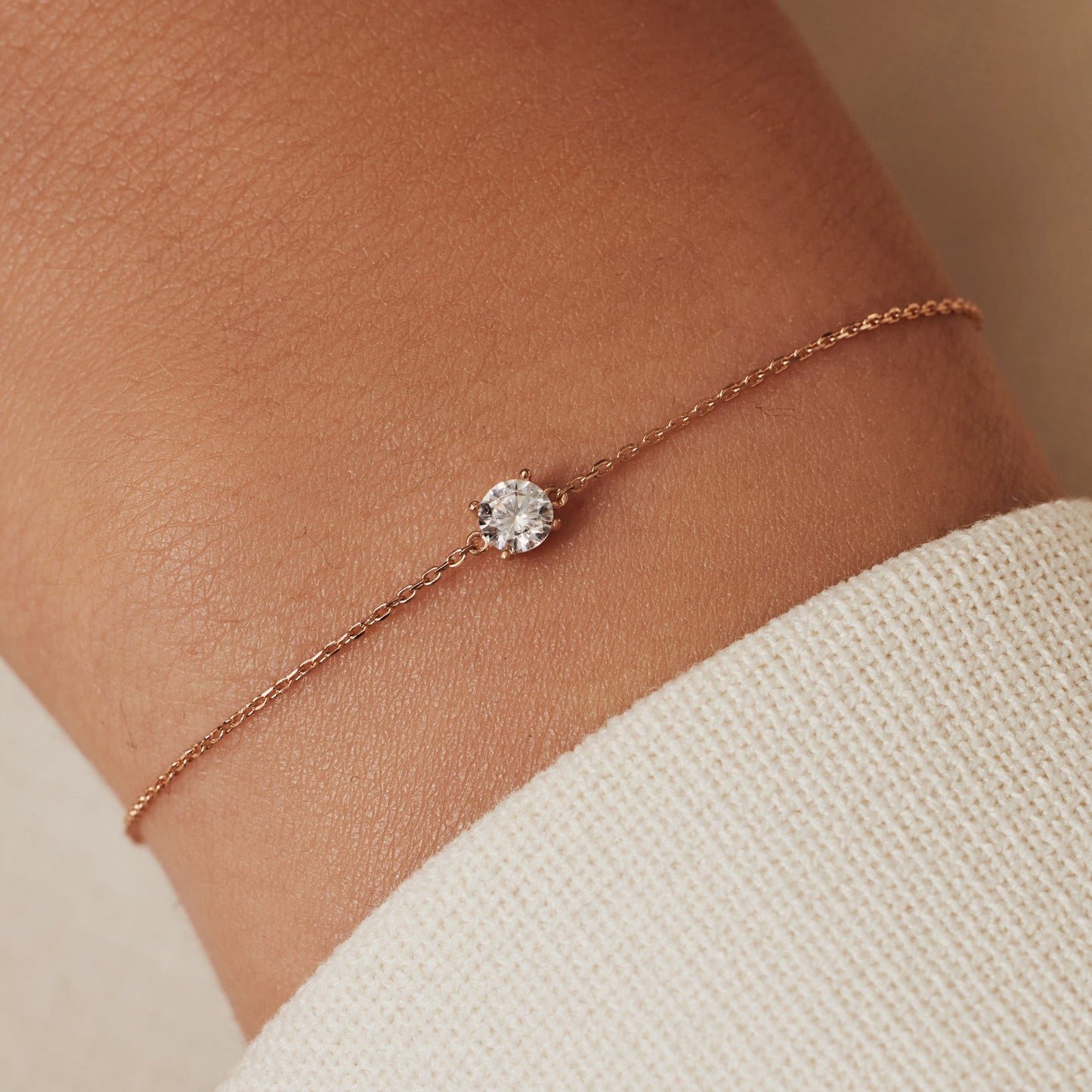 Cadeau d'Isabel 14 karat rose gold necklace and bracelet with zirconia stone gift set - - Isabel Bernard