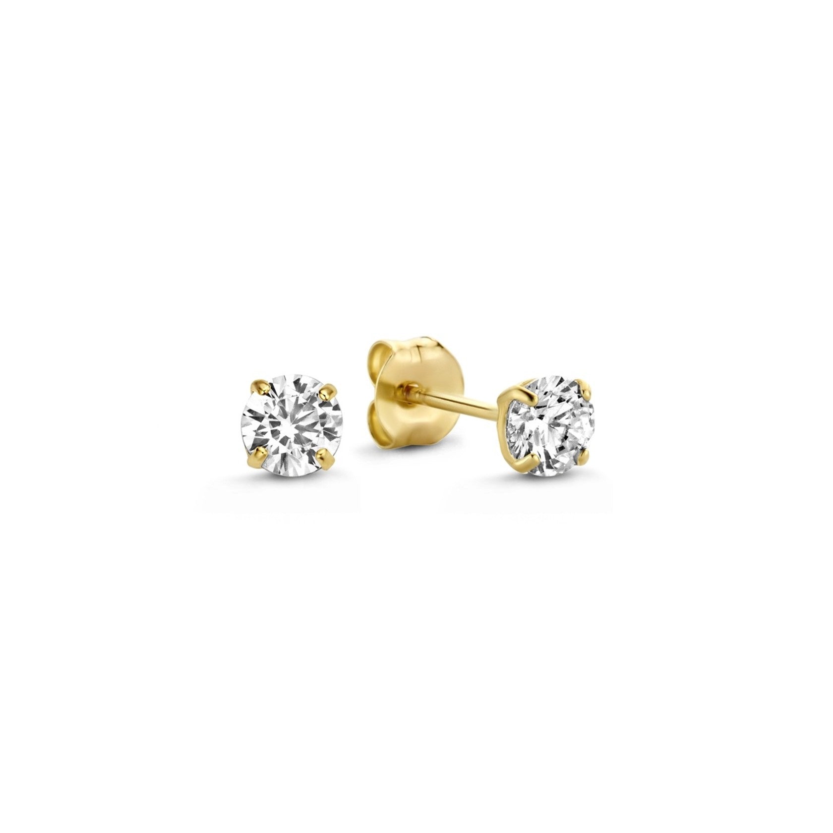Cadeau d'Isabel 14 karat gold earring set with zirconia stones -  - Isabel Bernard