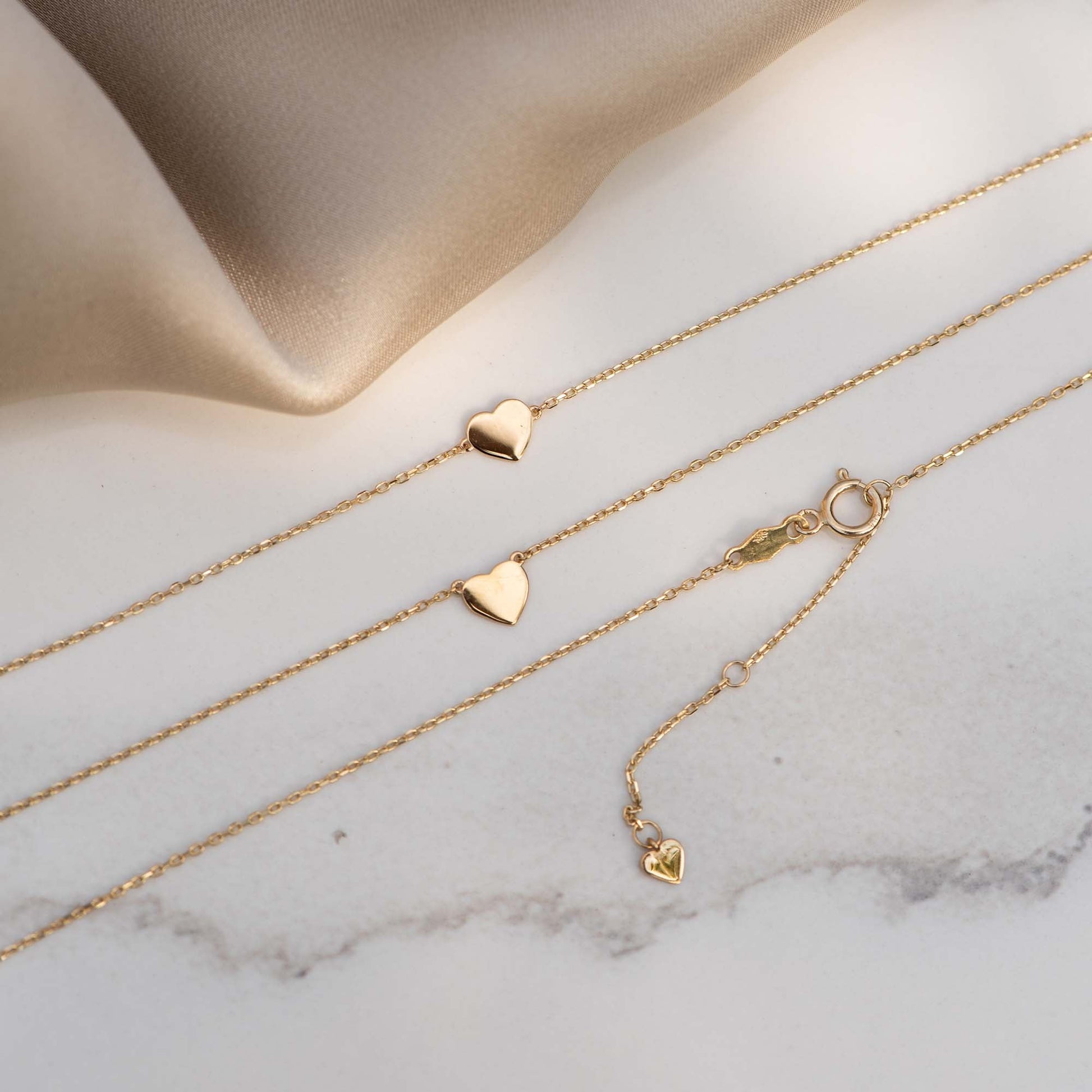 Cadeau d'Isabel 14 karat gold necklace and bracelet with heart gift set - - Isabel Bernard